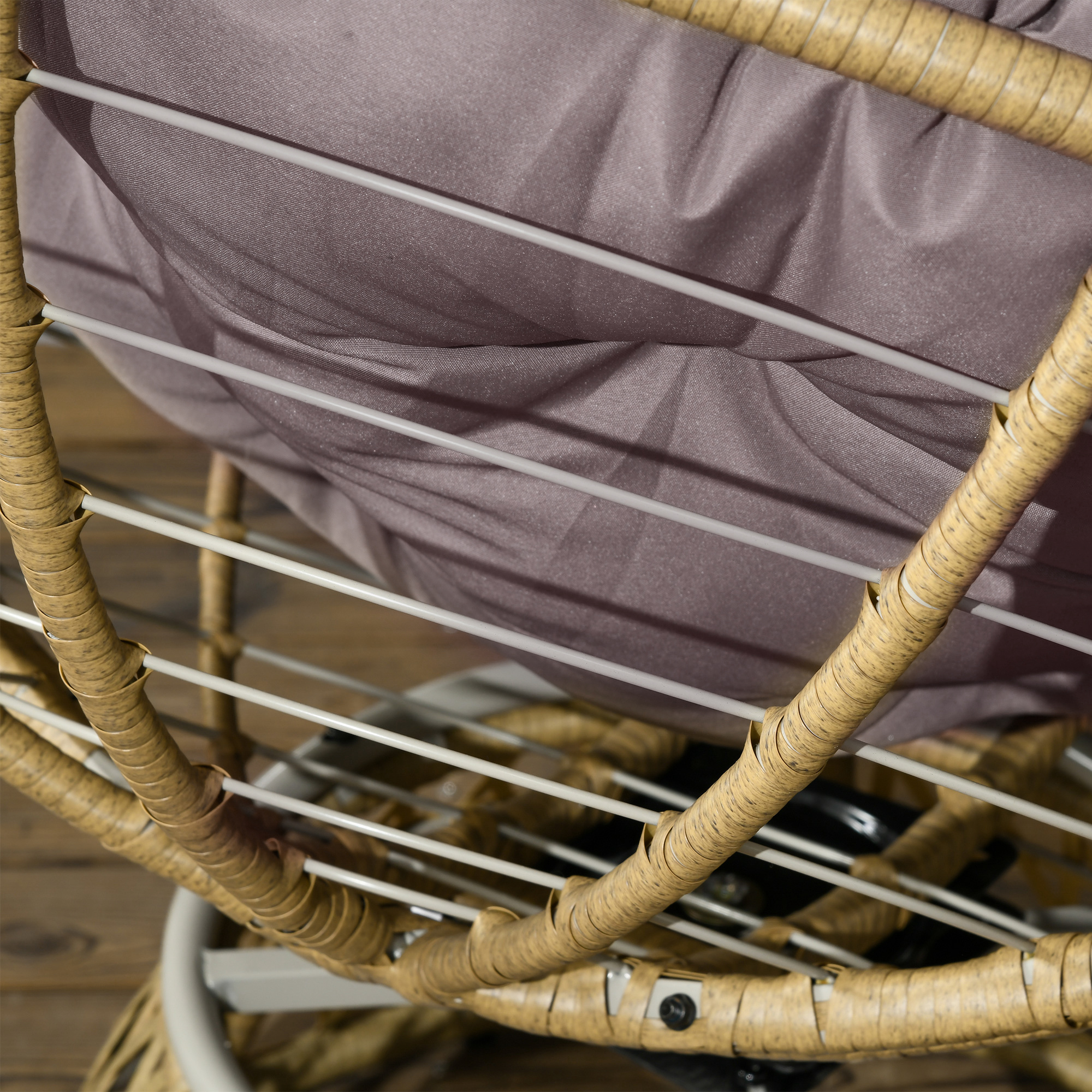 Bistro-Set Balkon-Set Terrassenset, wetterbeständig, abnehmbare Polster, 85 cm x 70 cm x 82 cm, Natur +Hellbraun