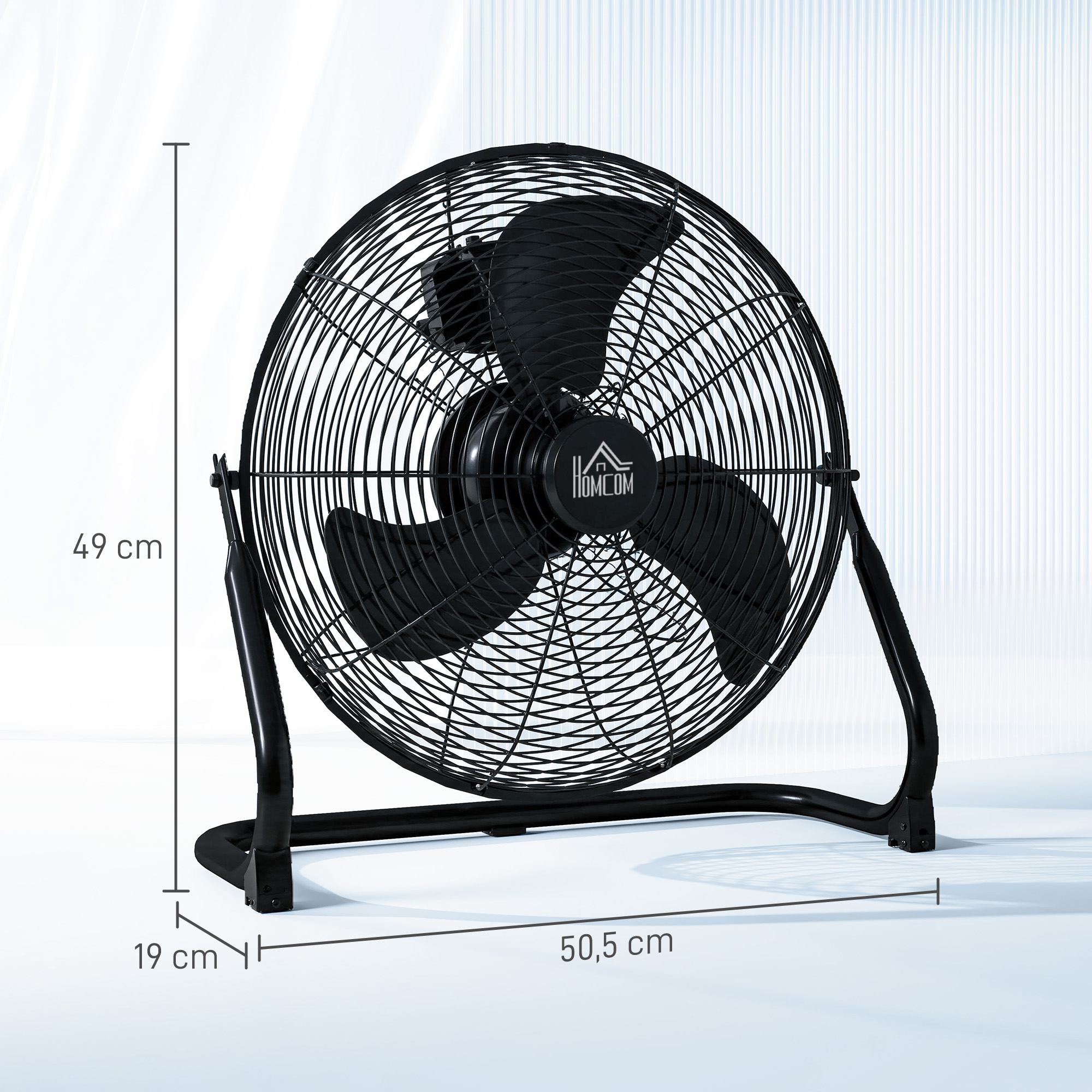 Tischventilator Elektrischer Ventilator mit 4 Geschwindigkeitsstufen, um 120° verstellbarer Winkel Schwarz