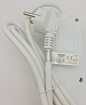 Schutzkontakt-Steckdosenleiste 6-fach, 3500W, 1,4m Kabel, weiß