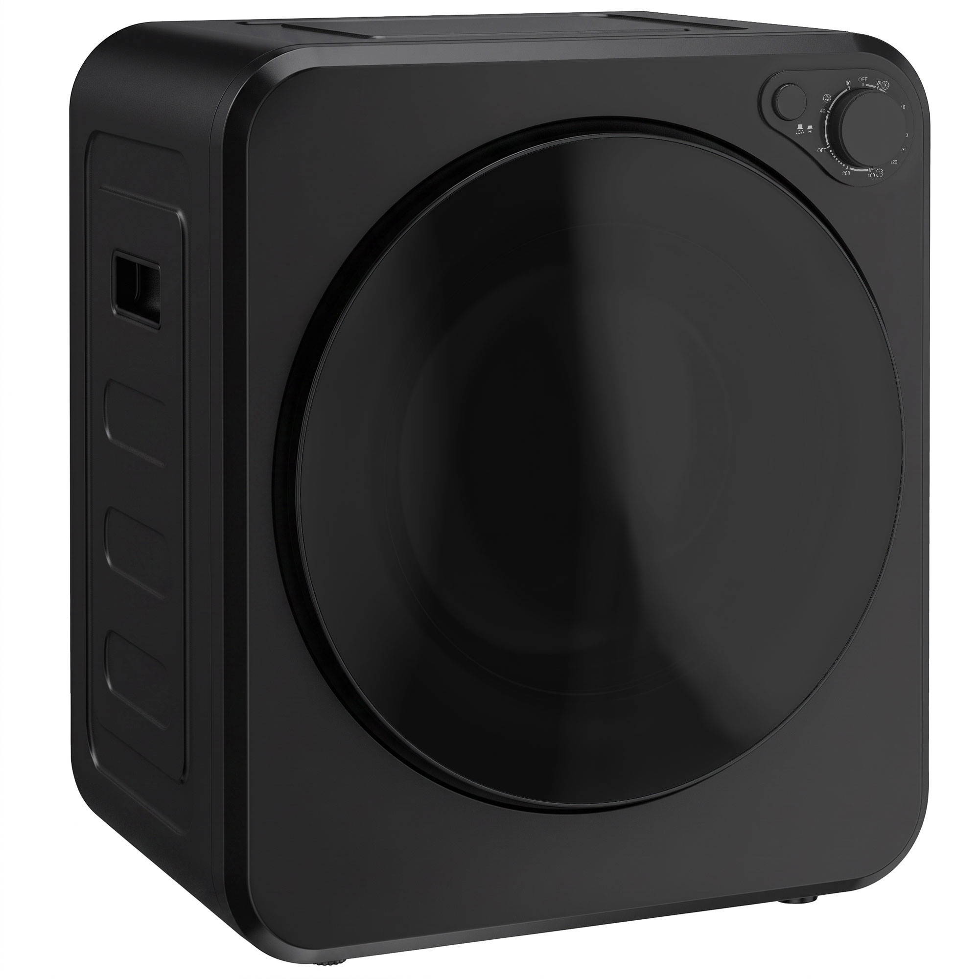 Mini Wäschetrockner 4 kg mit 5 Programme bis zu 60℃ 800W/400W Ablufttrockner mit Edelstahltrommel Schwarz