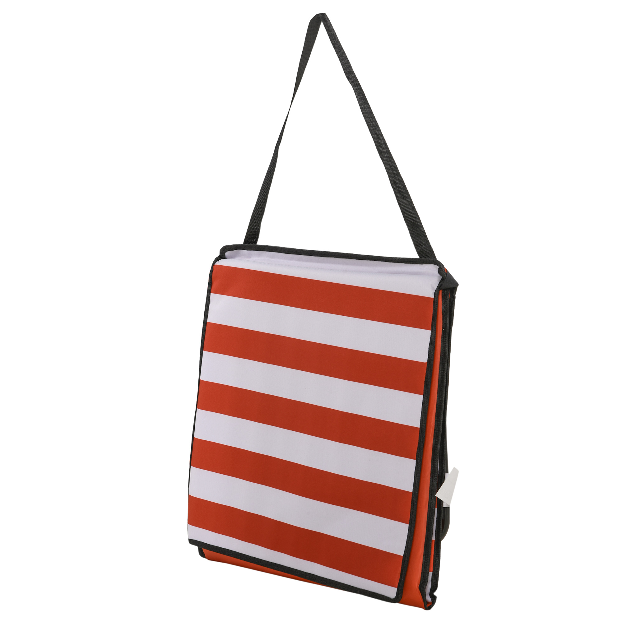 Strandliege, klappbar, verstellbare Rücklehne, Seitentasche, weiche Polsterung, Stahlrahmen, Rot, 142x51x40cm