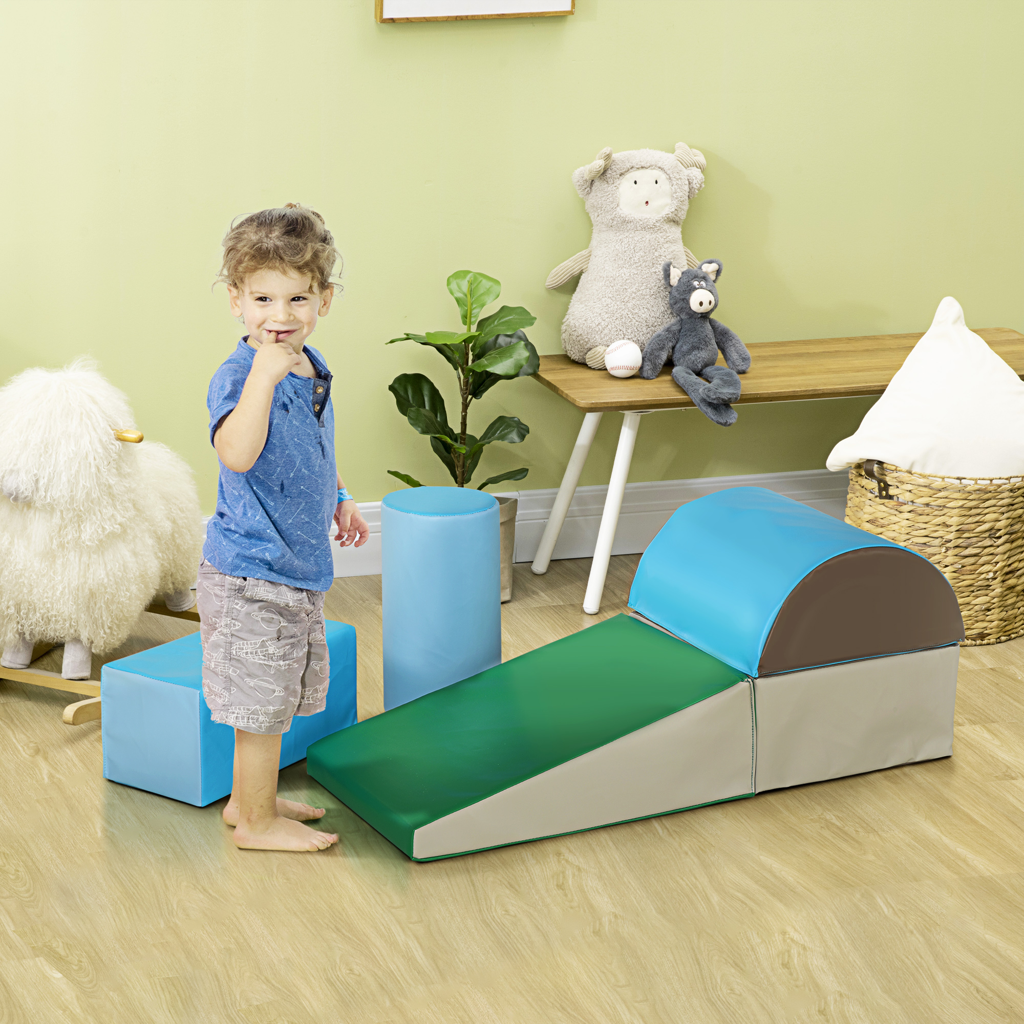 5 TLG. Schaumstoff Bausteine Kinder Softbausteine klettern Bauklötze Weiche Schaumstoffbausteine Riesenbausteine Schaumstoffblöcke Bausteinset Spielbausteine für Baby & Kleinkinder Mehrfarbig