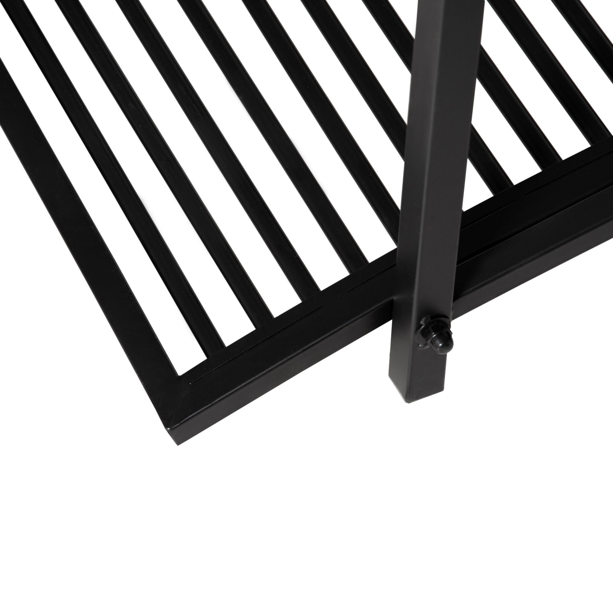 Gartenbrücke, Teichbrücke mit Sicherheitsgeländer, Zierbrücke bis 100 kg belastbar, 102 x 48 x 49 cm Schwarz