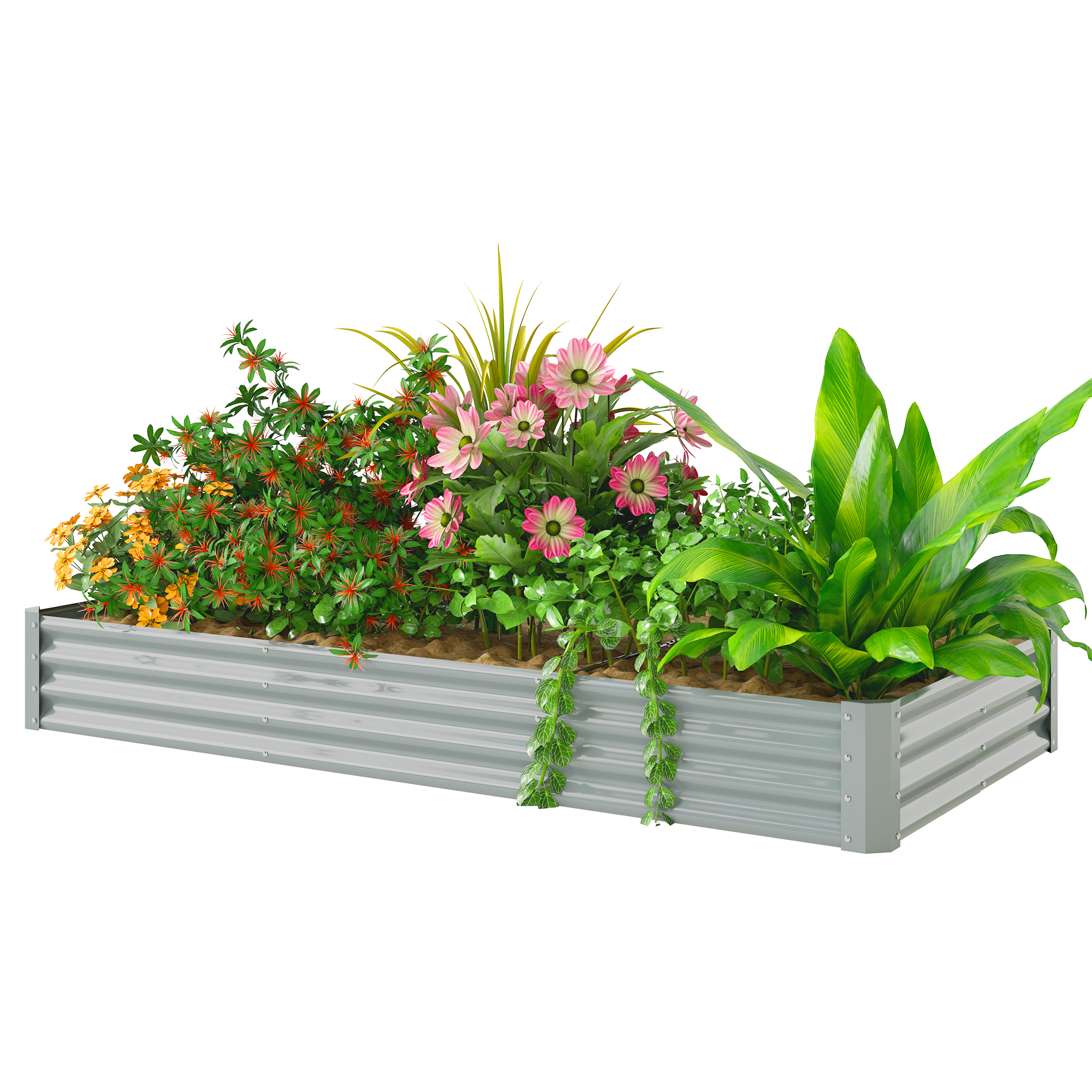 Hochbeet aus Stahl, Wetterbeständig Pflanzbeet mit Anti-Schnittkante Frühbeet Hochbeet aus Stahl, Wetterbeständig Pflanzbeet mit Anti-Schnittkante Frühbeet
