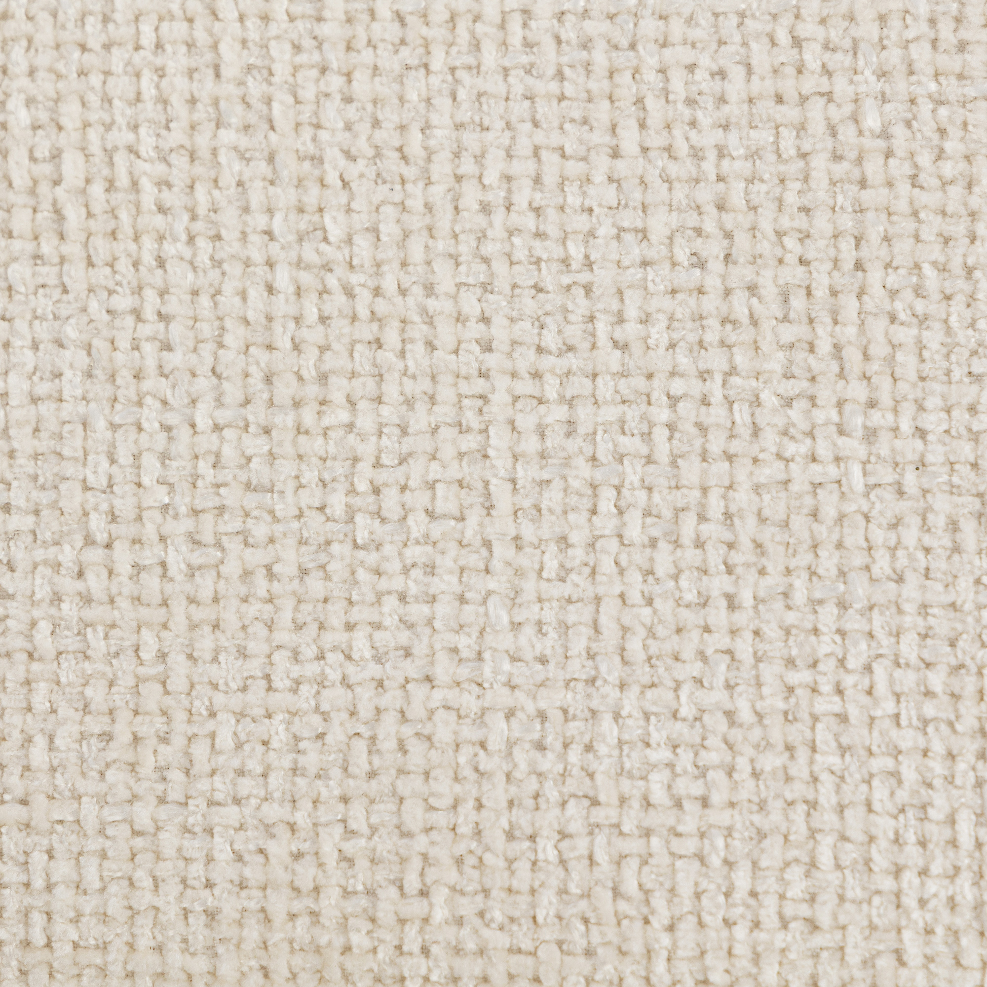 Sitzhocker Hocker mit weichem Sitzkissen Stahlbeinen Fußhocker mit Chenille-Stoff, 45 x 41 x 38 cm, Cremeweiß