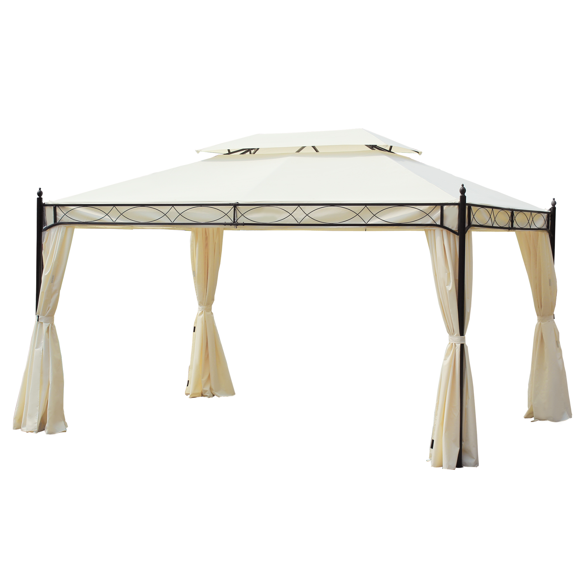 Luxus Pavillon Gartenpavillon Partyzelt Festzelt Gartenzelt Pagode 3x4 m Creme Luxus Pavillon Gartenpavillon Partyzelt Festzelt Gartenzelt Pagode 3x4 m Creme