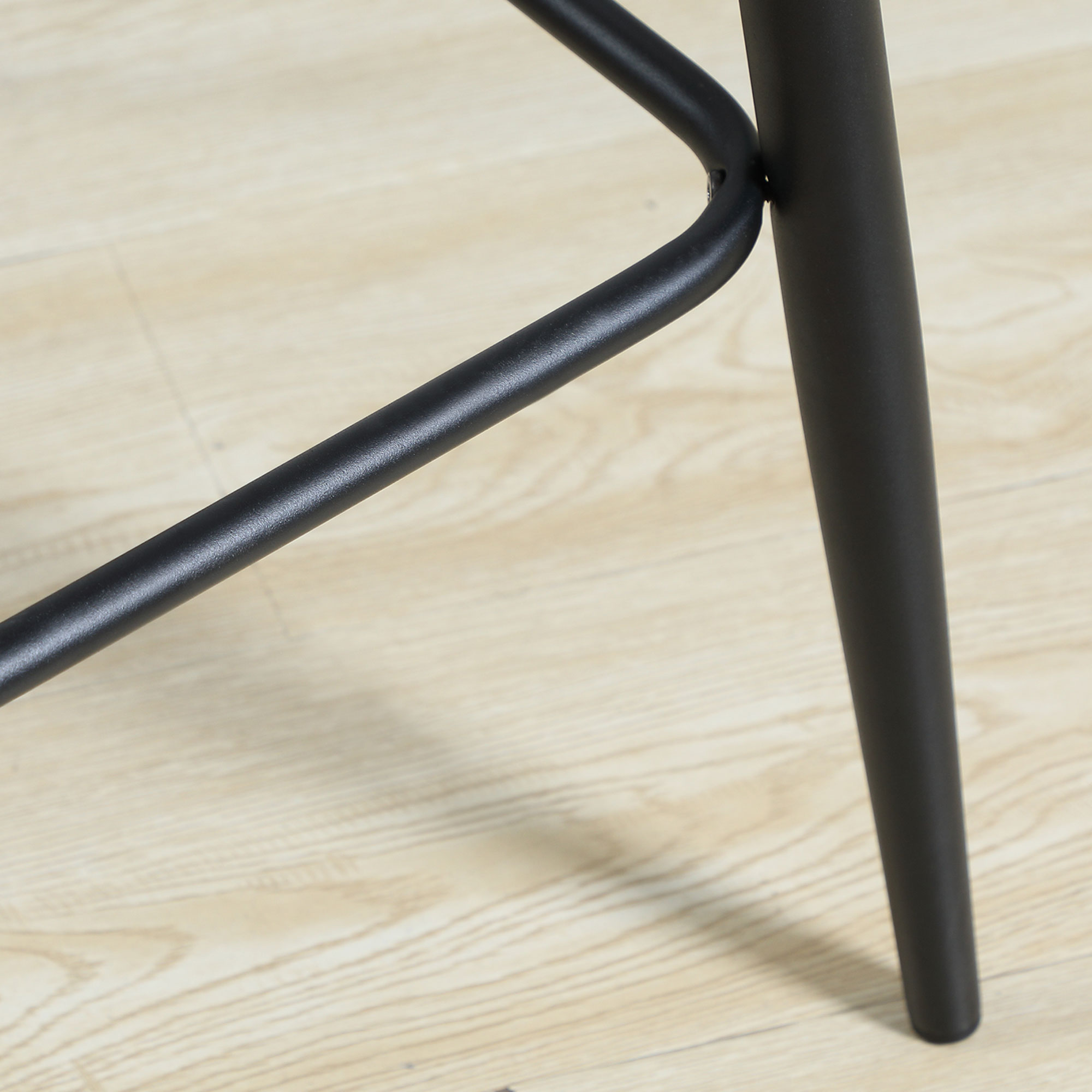 2er-Set Barhocker mit Fußstütze im Retrodesign 42 cm x 55 cm x 103 cm Grau