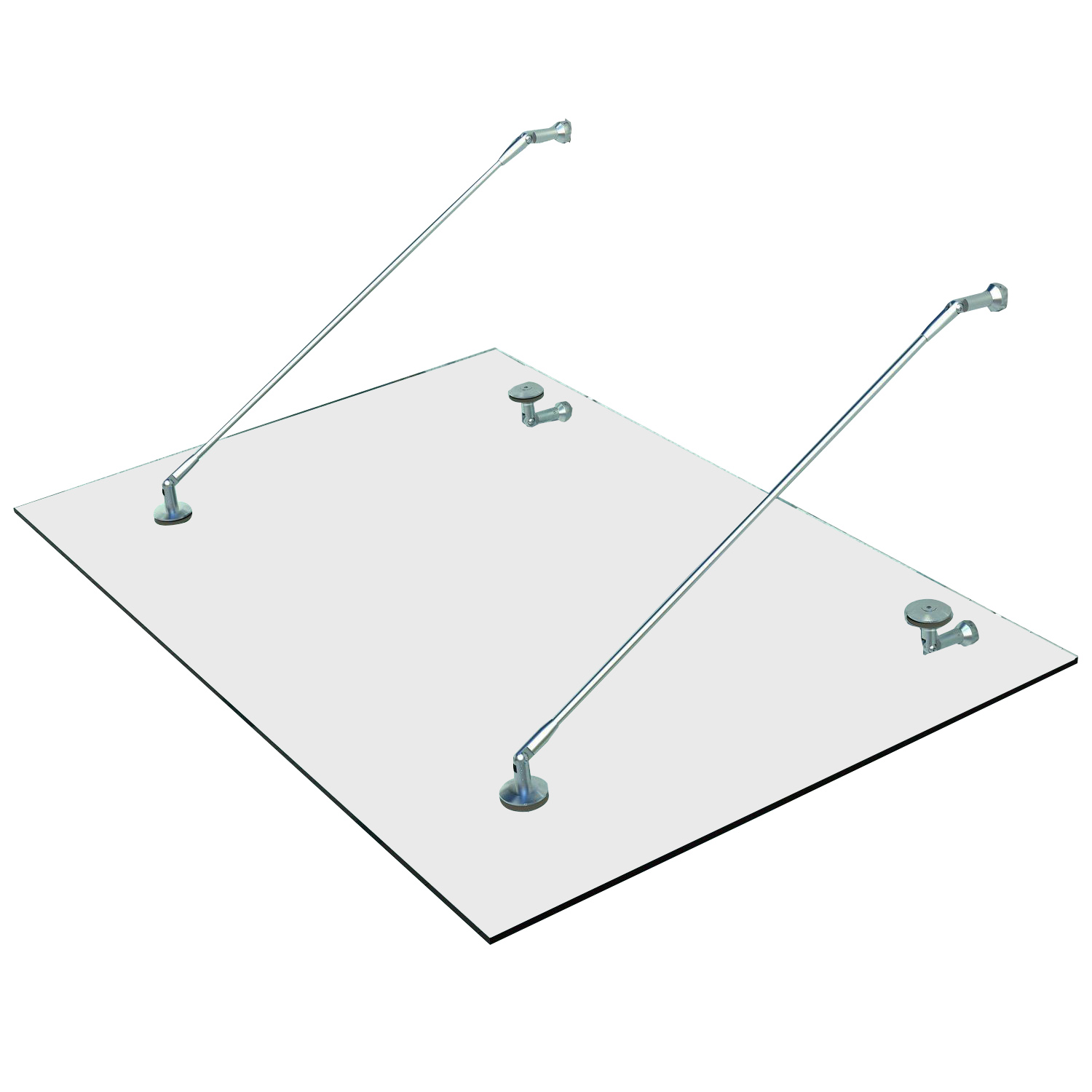 Vordach Glasvordach Türvordach, gehärtetes Glas, 304 Edelstahl Klarglas 150 x 90 cm