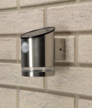 LED Solar Wandleuchte "SWL 119-ES", PIR Bewegungsmelder, IP44, Edelstahl