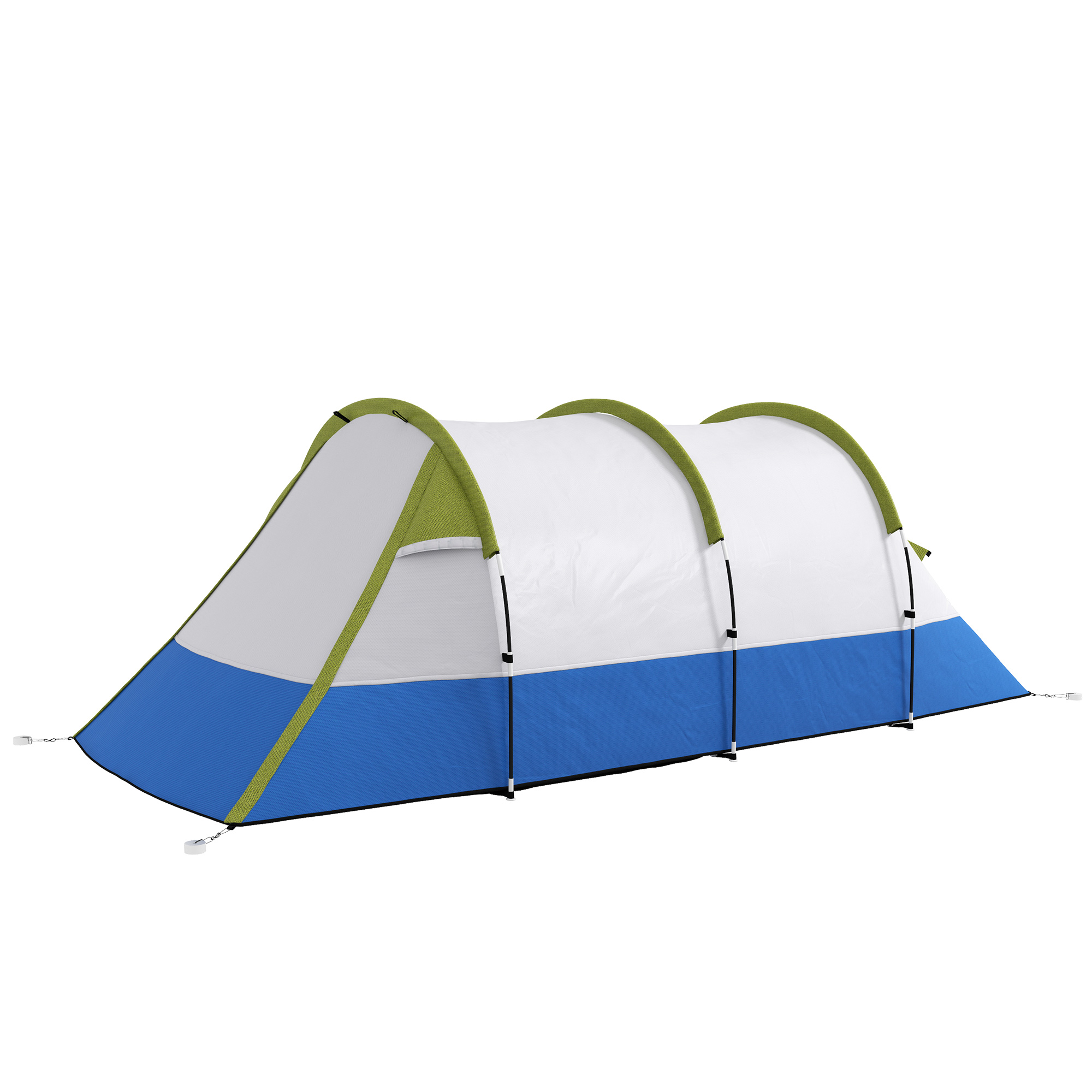 Campingzelt, für 3 Personen, Laternenhaken, drei Eingänge, wasserdicht, Grün
