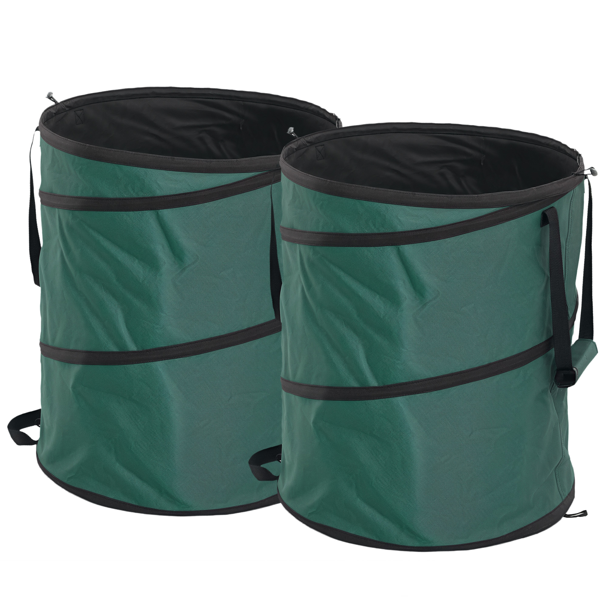 Gartensack 2x160L wasserdicht Gartenabfallsack mit Trageschlaufen Griffe, stabil robust Laubsack Grün
