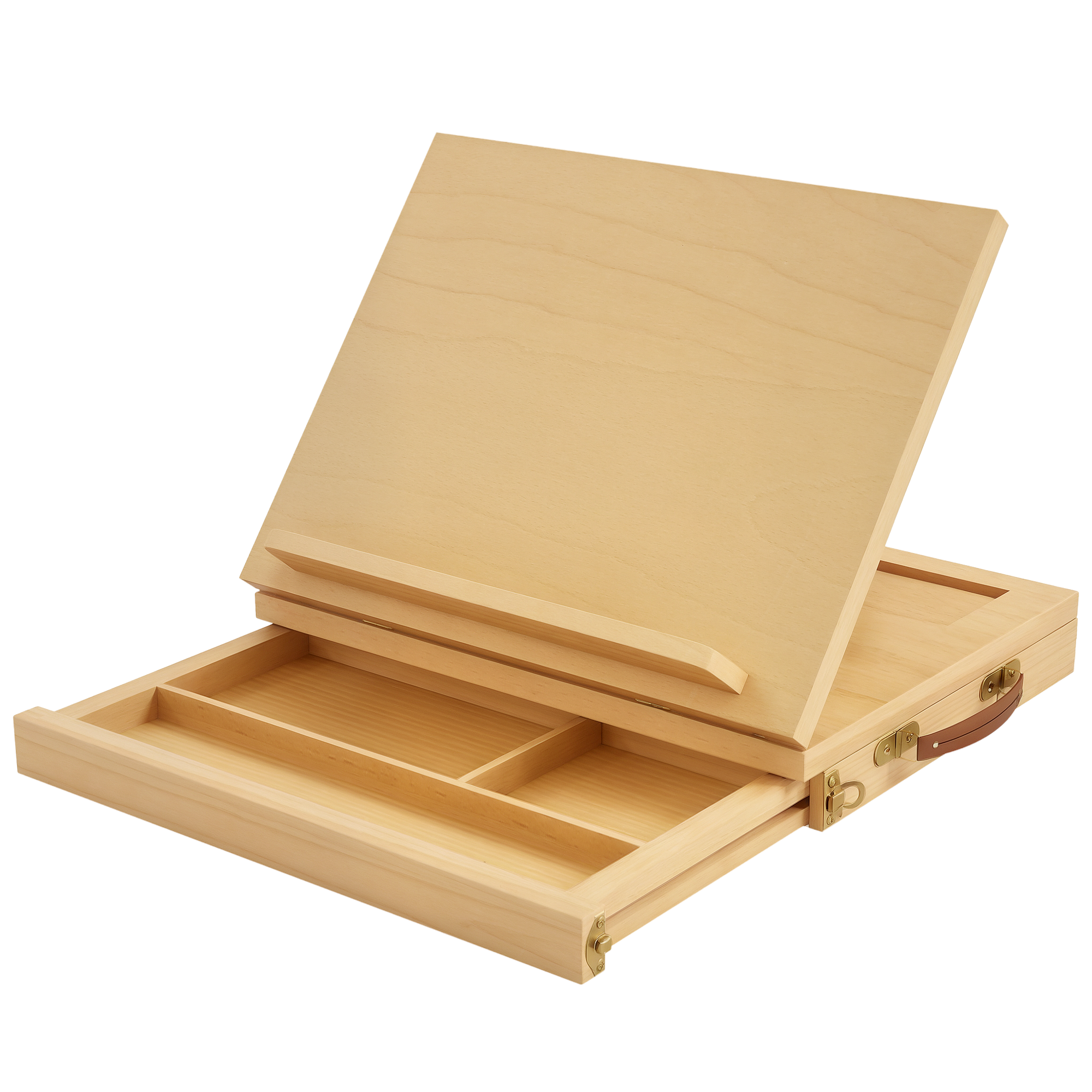 Tischstaffelei, kleine Staffelei, 1 Schublade, 3 Fächer, Massivholz, Natur Tischstaffelei, kleine Staffelei, 1 Schublade, 3 Fächer, Massivholz, Natur