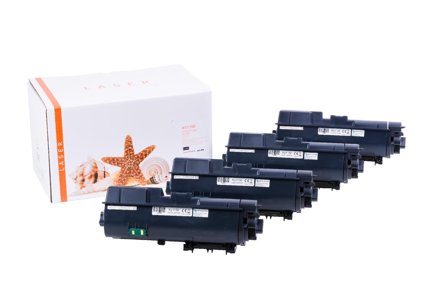 4er Set TK1150 alternativ Toner black für Kyocera / TK1150 / 4x3.000 Seiten