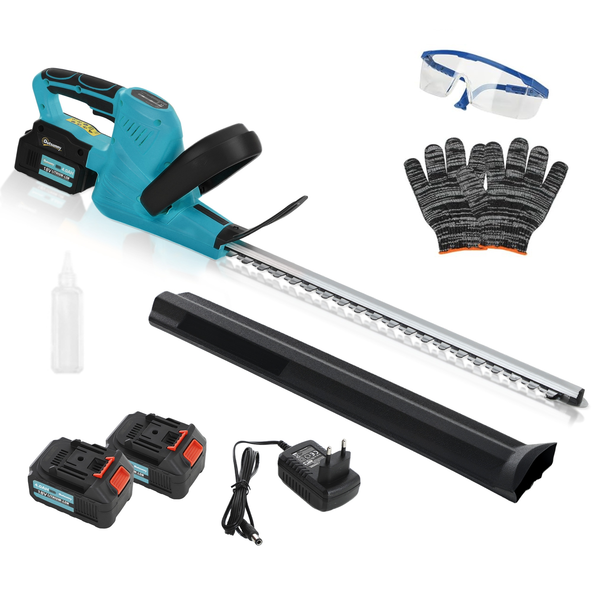 Elektro Heckenschere Akku Elektrischer Heckenschneider mit 51cm Schnittlänge Motor, Akku Blau Elektro Heckenschere Akku Elektrischer Heckenschneider mit 51cm Schnittlänge Motor, Akku Blau