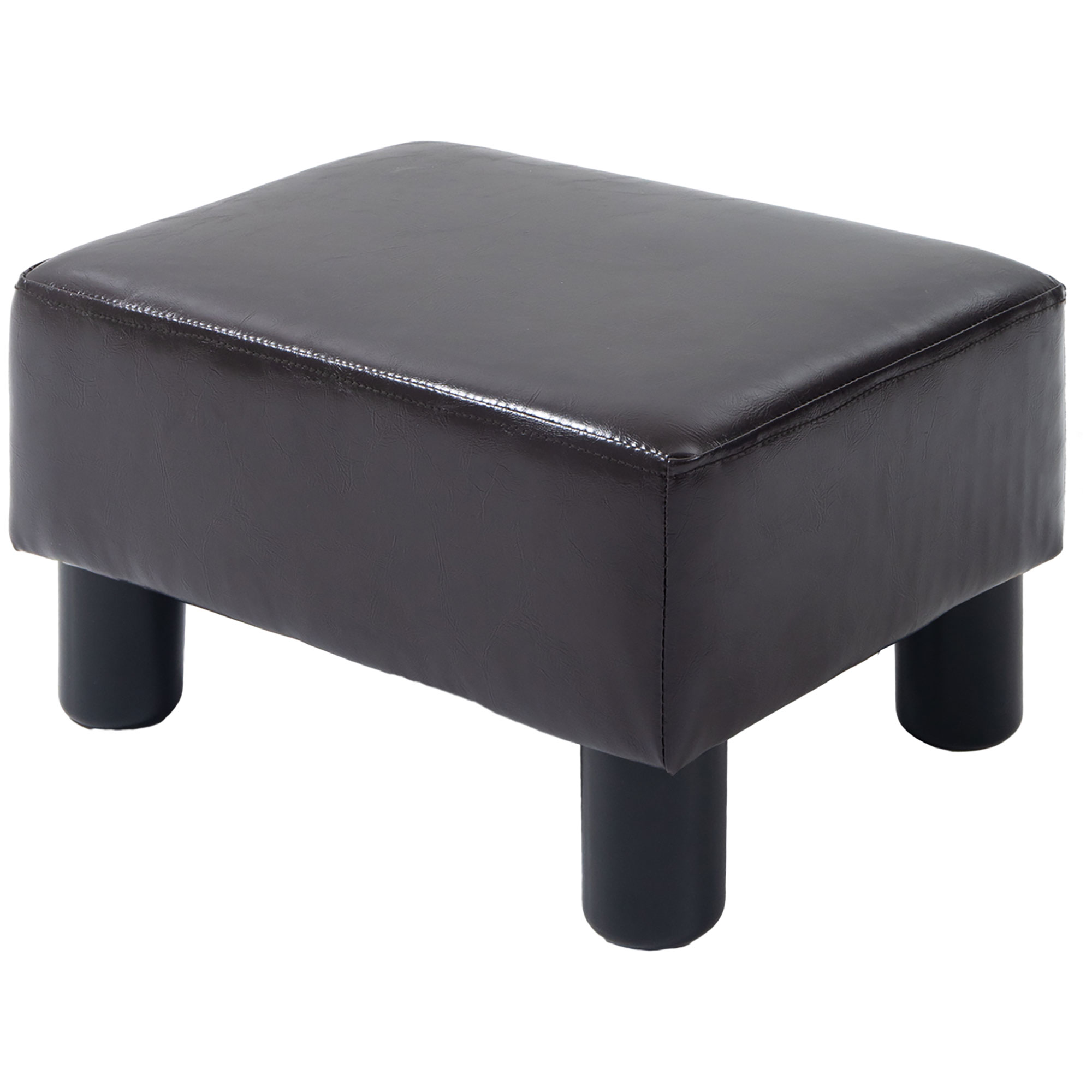 Hocker mit Stoffbezug in Kunstlederoptik, bis 110 kg, Kaffee, 40 x 30 x 24cm Hocker mit Stoffbezug in Kunstlederoptik, bis 110 kg, Kaffee, 40 x 30 x 24cm