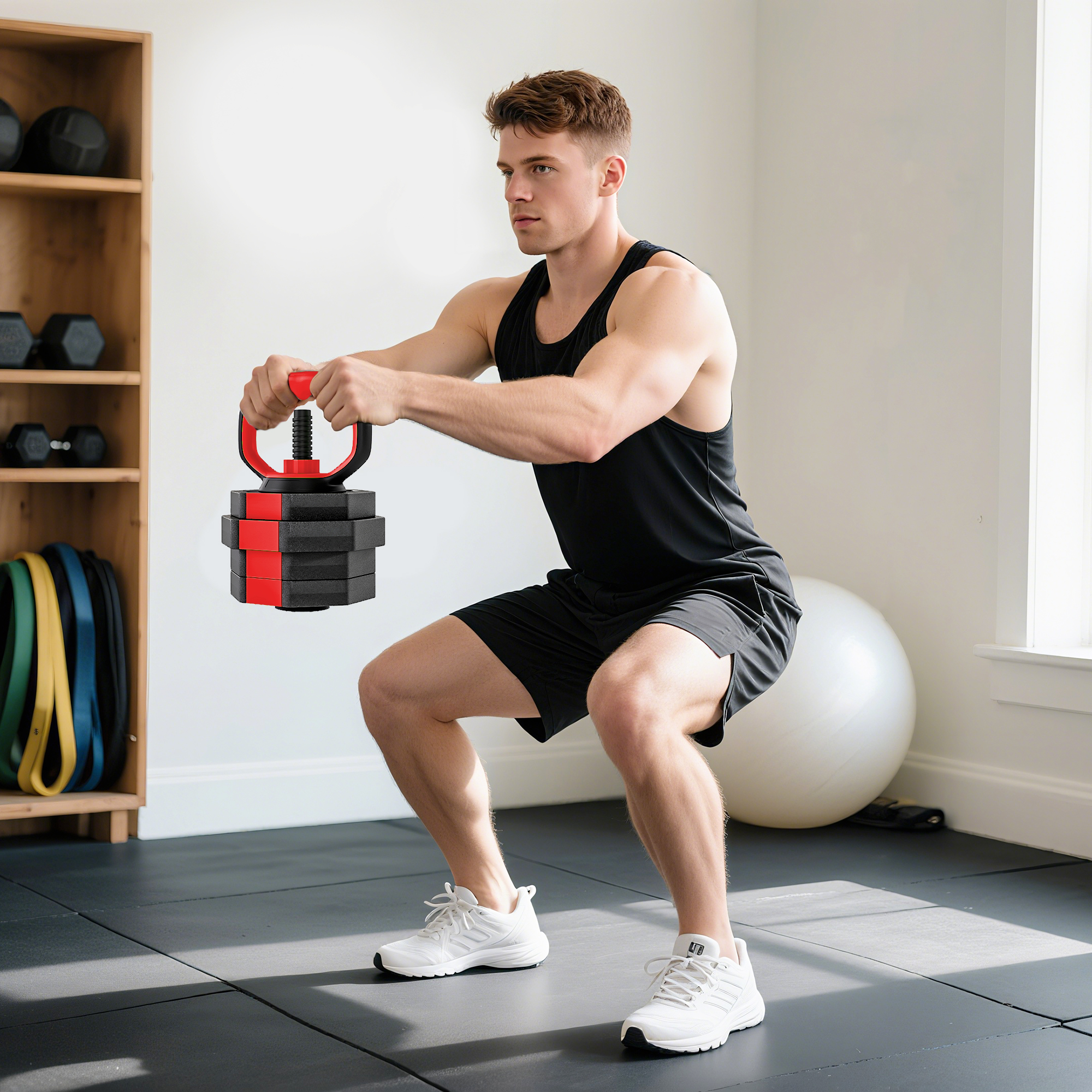 6-in-1 Hantelset Kurzhantel Set Kurzhanteln Langhanteln verstellbar 15 KG für Krafttraining Zuhause