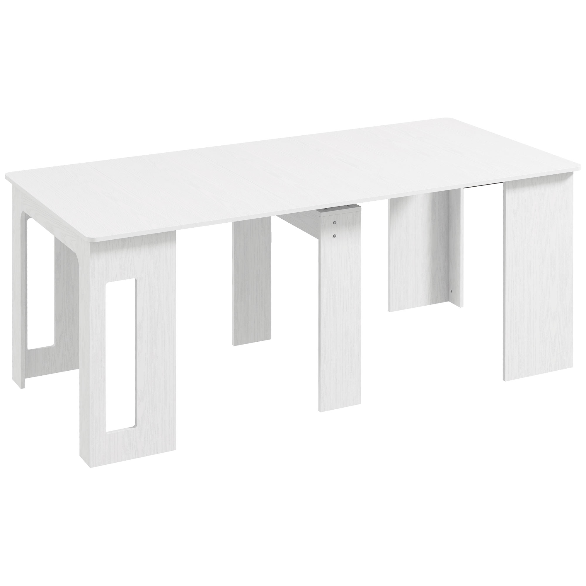 Esstisch, Klapptisch, ausziehbarer Küchentisch, Esszimmertisch, Spanplatten, 60-180 x 85 x 75 cm, Weiß Esstisch, Klapptisch, ausziehbarer Küchentisch, Esszimmertisch, Spanplatten, 60-180 x 85 x 75 cm, Weiß