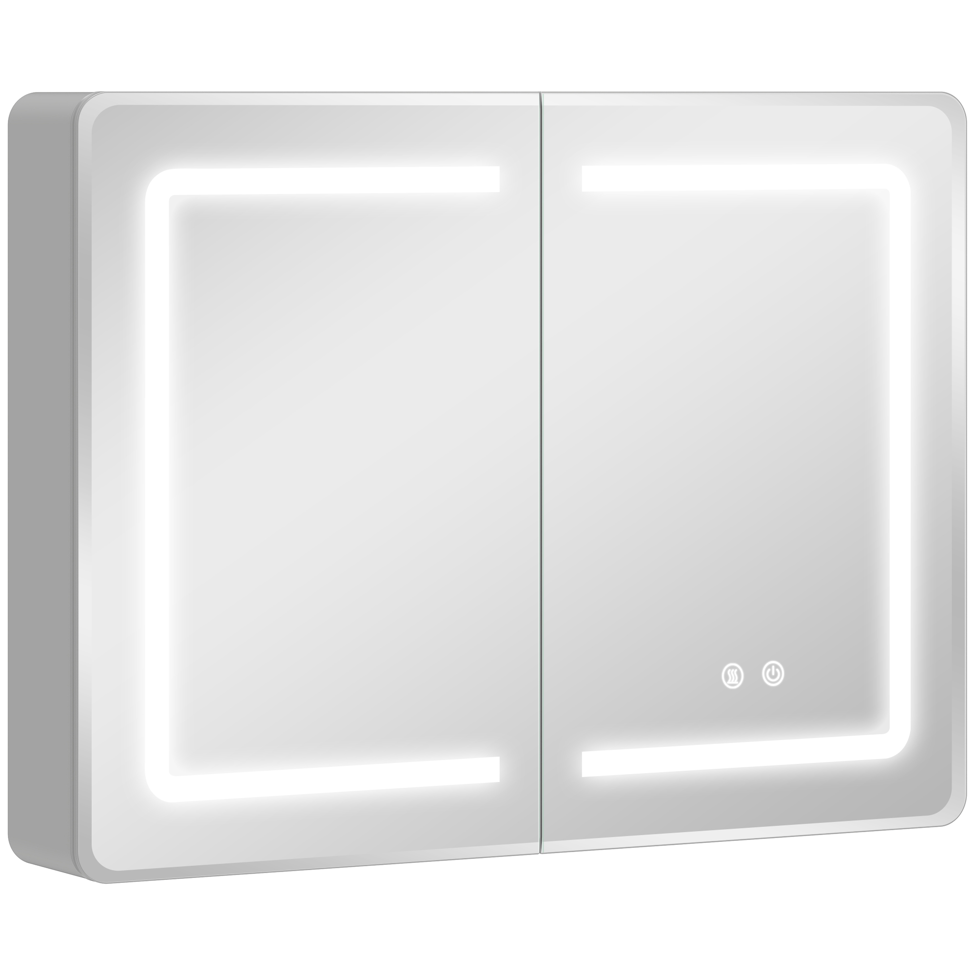 Spiegelschrank für das Badezimmer mit LED-Beleuchtung, 60 x 80 cm Badschrank mit Anti-Beschlag, 3-fach dimmbare