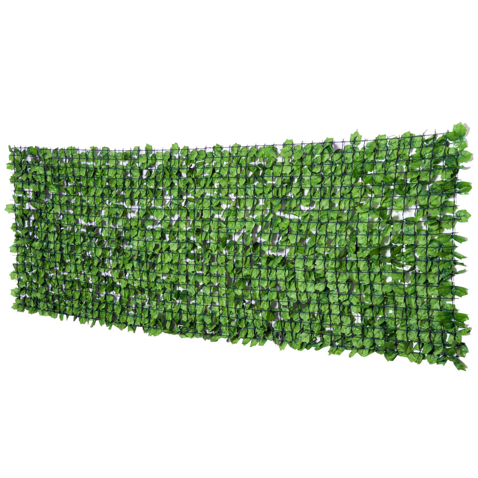 Künstlicher Hecken-Sichtschutz, UV-geschützt, Sichtschutzgitter mit Blättern, Hecken-Zaun, 300 x 100 cm, Grün