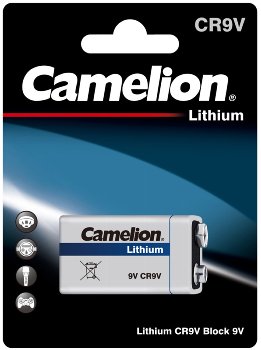 9V-Block-Batterie CAMELION Lithium, 1200mAh, ideal für Rauchwarnmelder