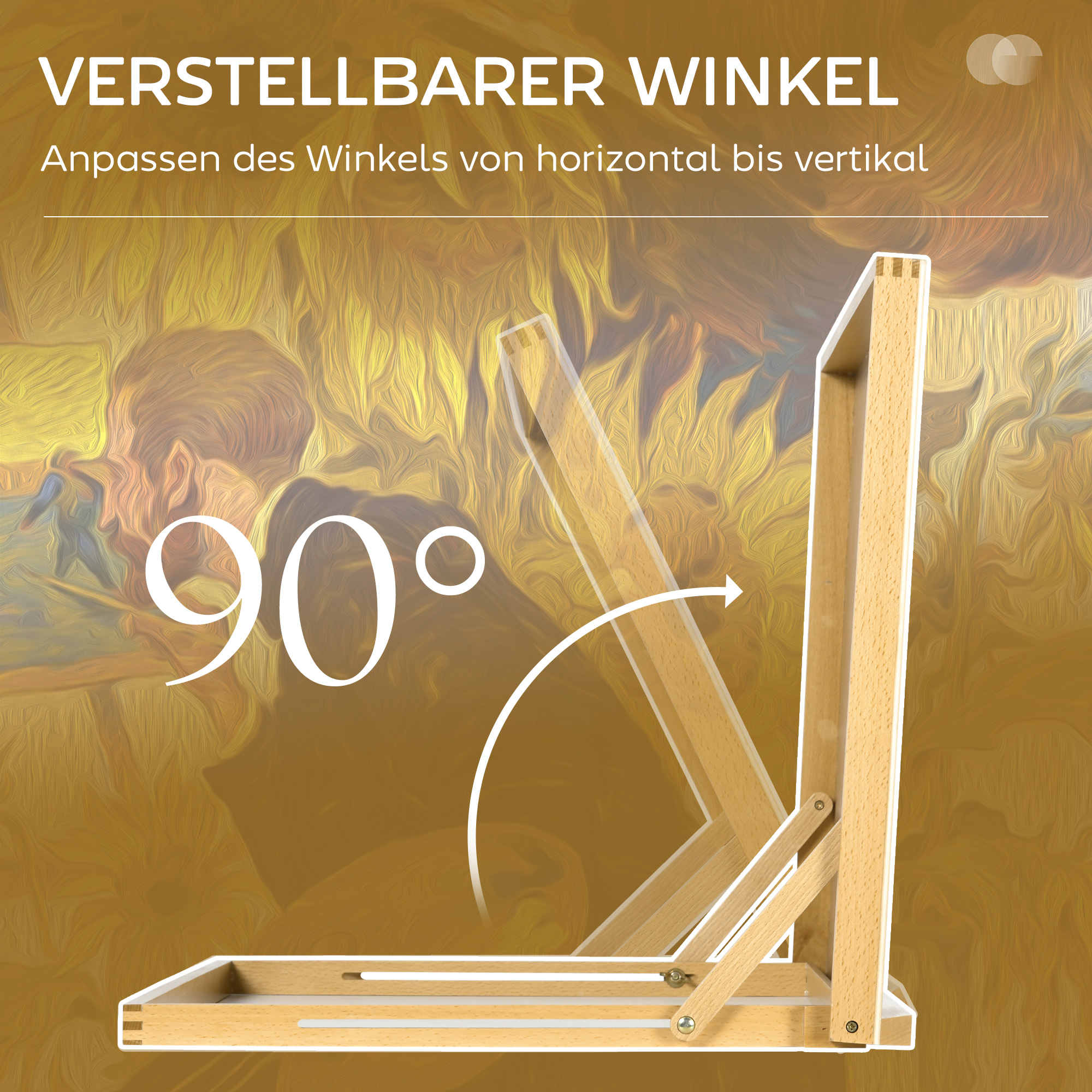 Tischstaffelei Klappbar 75,8x51cm Verstellbar Sitzstaffelei aus Buchenholz