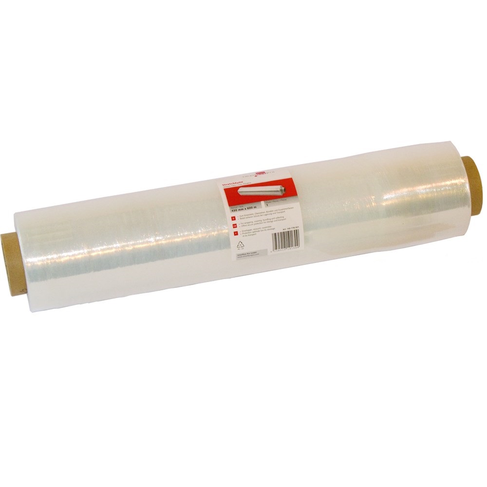 Stretchfolie, 17mµ, 100mm x 150m, 5 Rollen im Karton, transparent, VPE5