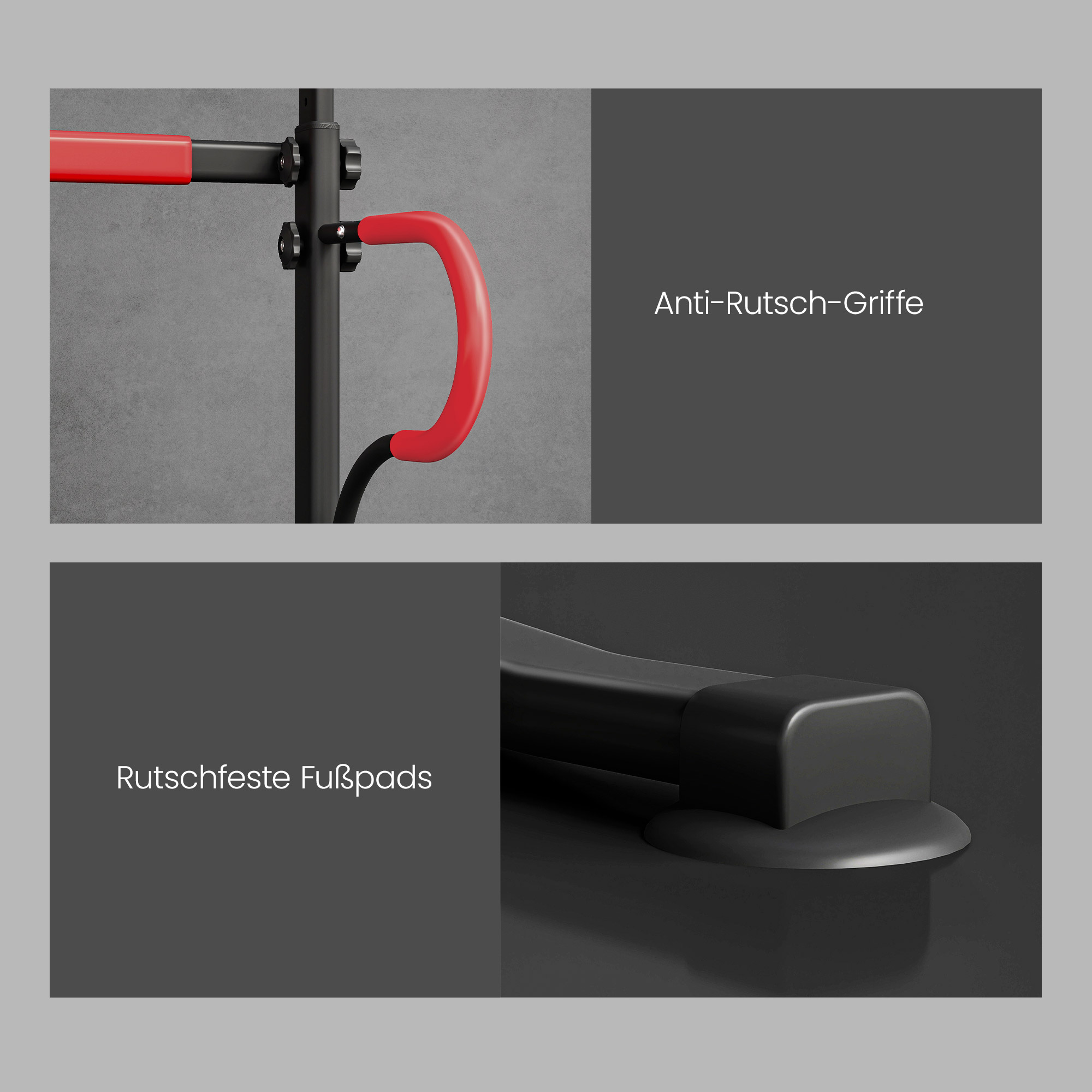 Power Tower höhenverstellbar Dip Station mit Klimmzugstange, Saugnäpfe Kraftstation für Zuhause