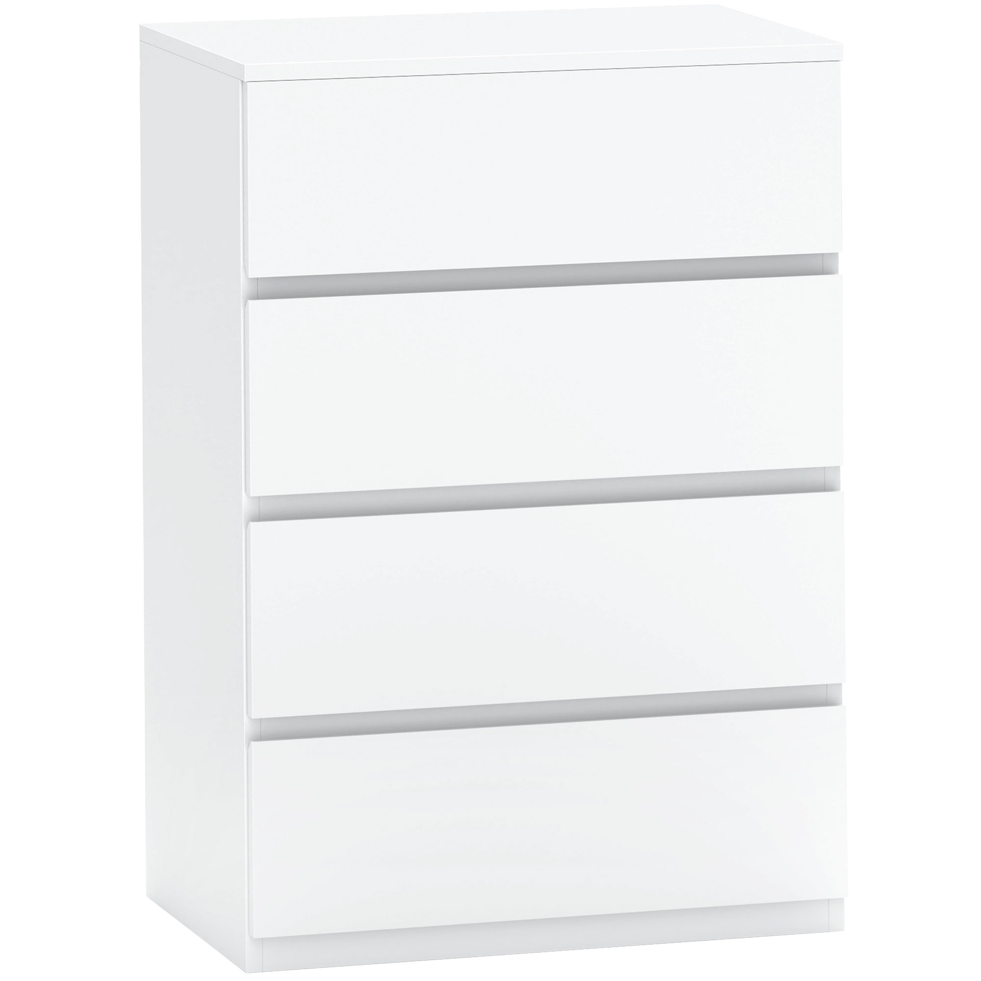 Kommode Sideboard Schubladenkommode, 4 Schubladen, 55 cm x 33 cm x 80 cm, Weiß