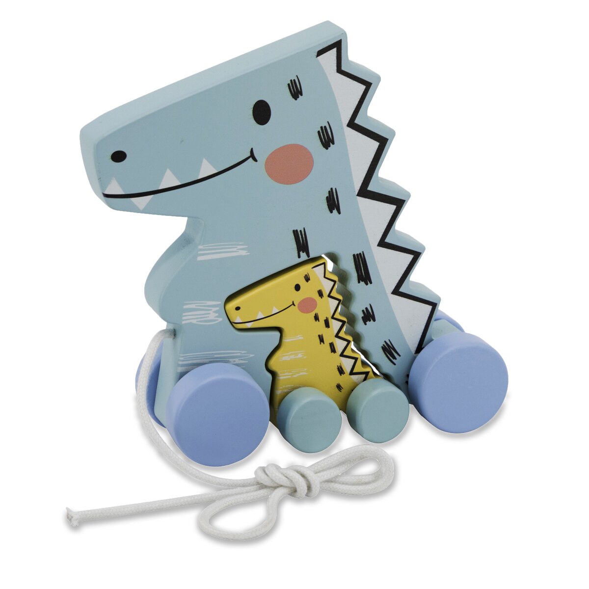Holzspielzeug Kidiwood Nachzieh-Dino 2tlg. Holzspielzeug Kidiwood Nachzieh-Dino 2tlg.