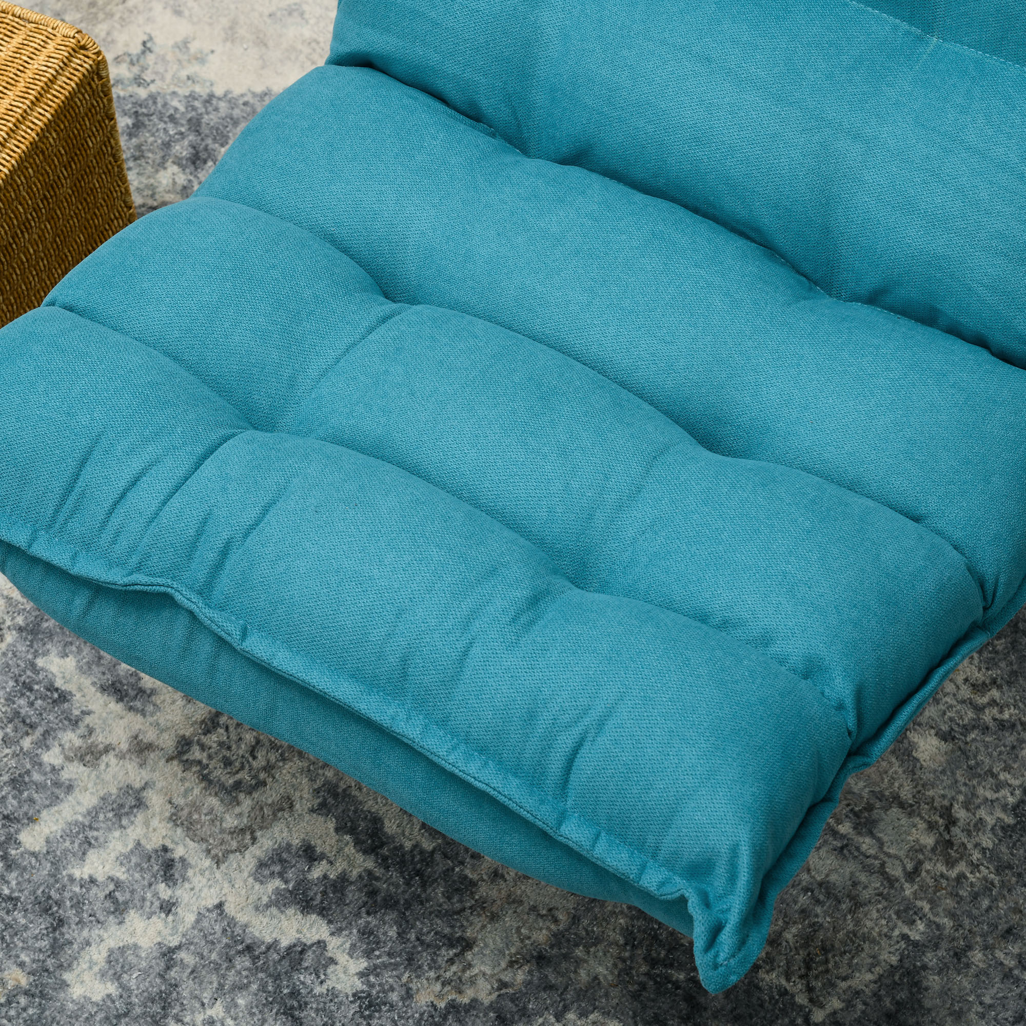 Relaxsessel Lesesessel, drehbar, Samtoptik, 62 cm x 70 cm x 95 cm, Blau
