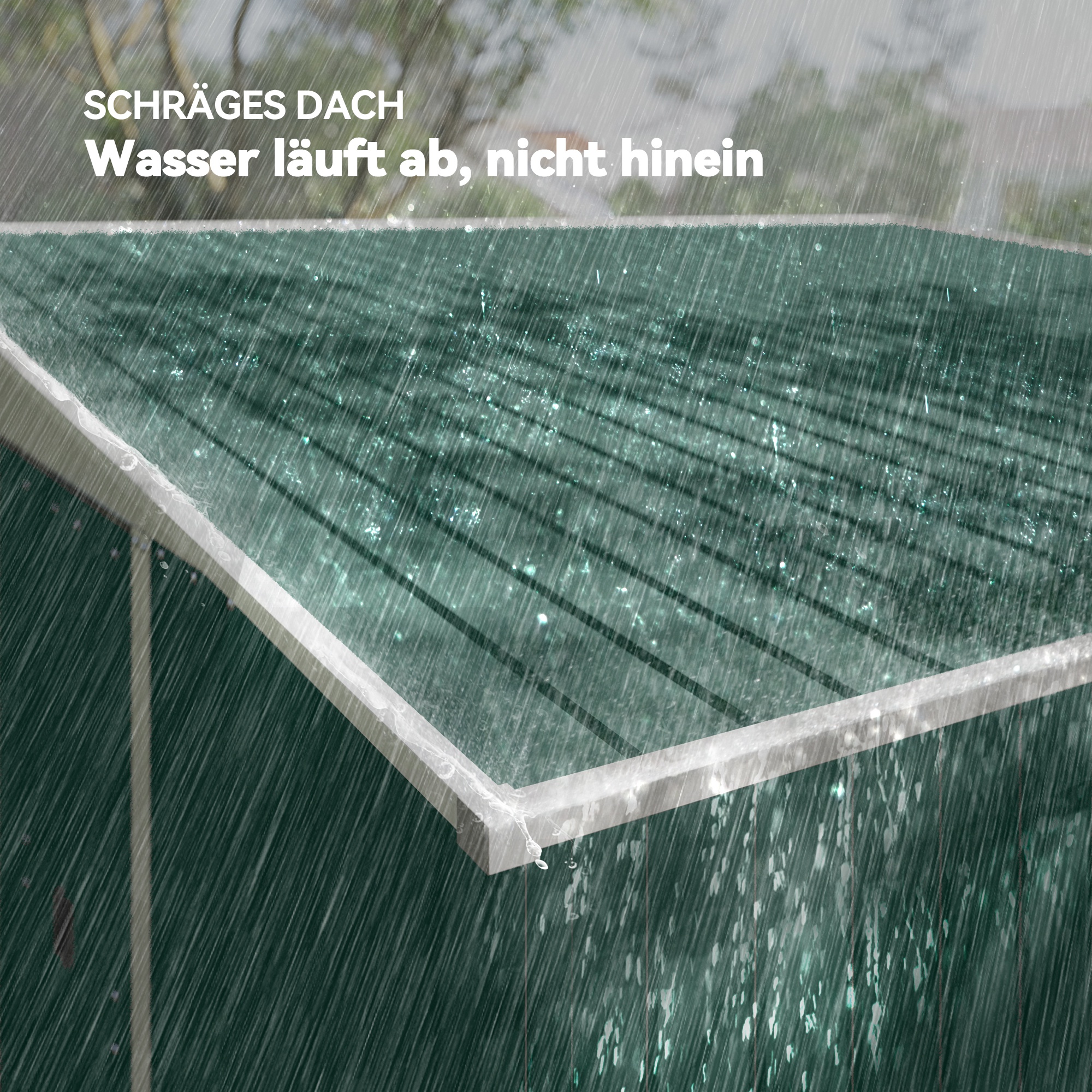 Metall-Geräteschuppen Schrägdach verriegelbare Doppeltür 2,8 x 3,45 x 2,01m Grün