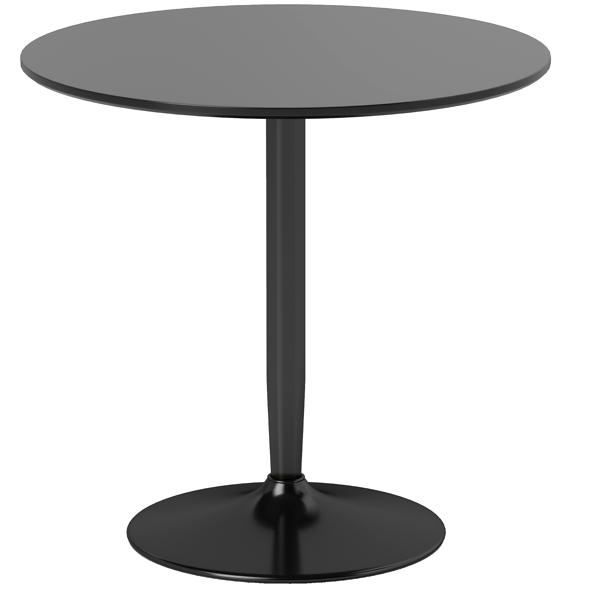 Esstisch für 2 Personen, runde Tischplatte Ø80 cm, MDF und Stahl, rutschfest, Schwarz, 75H cm Esstisch für 2 Personen, runde Tischplatte Ø80 cm, MDF und Stahl, rutschfest, Schwarz, 75H cm