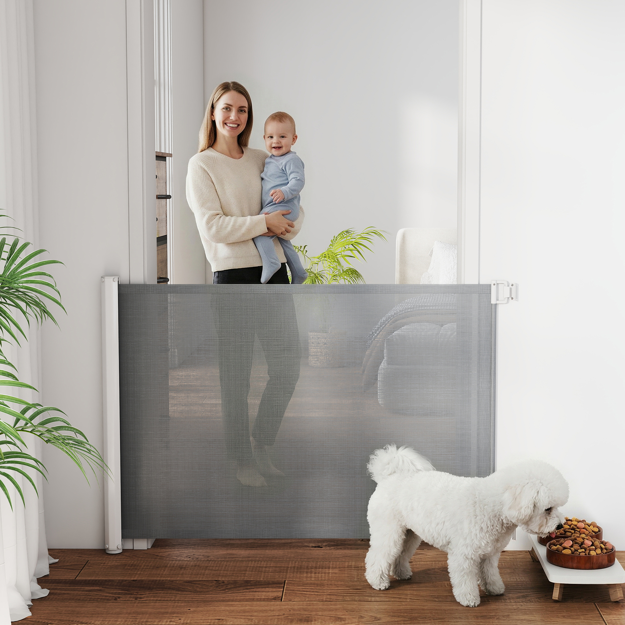 Treppenschutzgitter Metall kunststoff Grau