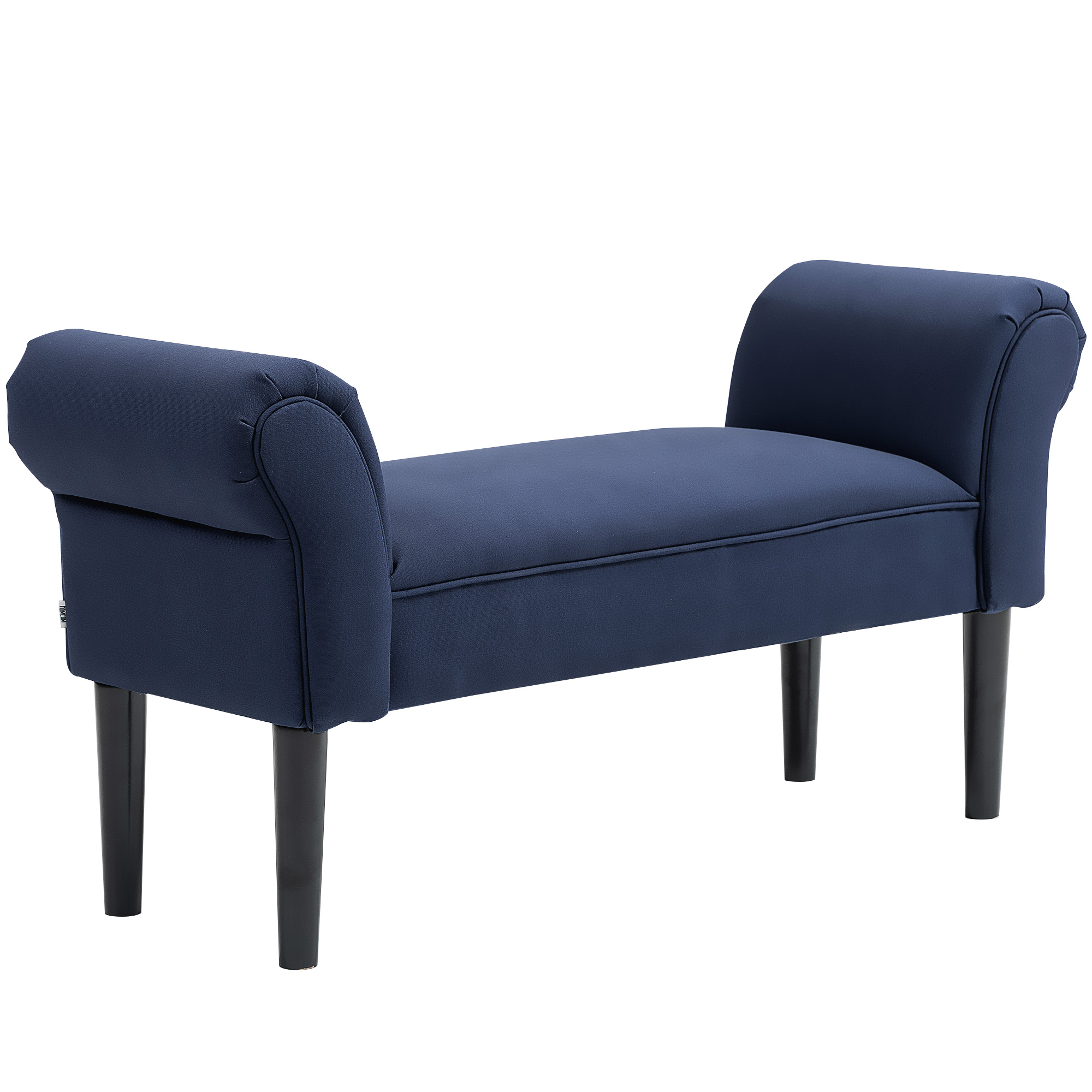 Gepolsterte Sitzbank für Schlafzimmer und Flur, bis 130 kg belastbar, 102 x 36 x 51 cm, Blau Gepolsterte Sitzbank für Schlafzimmer und Flur, bis 130 kg belastbar, 102 x 36 x 51 cm, Blau