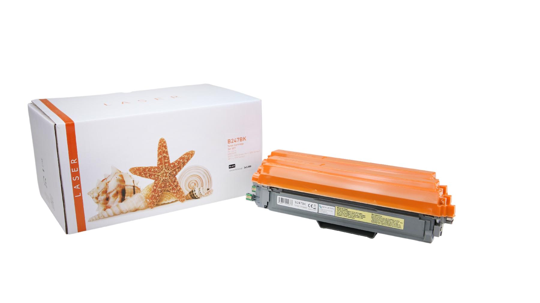 3er Set TN247BK alternativ Toner black für Brother / TN247BK / 3x 3.000 Seiten 3er Set TN247BK alternativ Toner black für Brother / TN247BK / 3x 3.000 Seiten