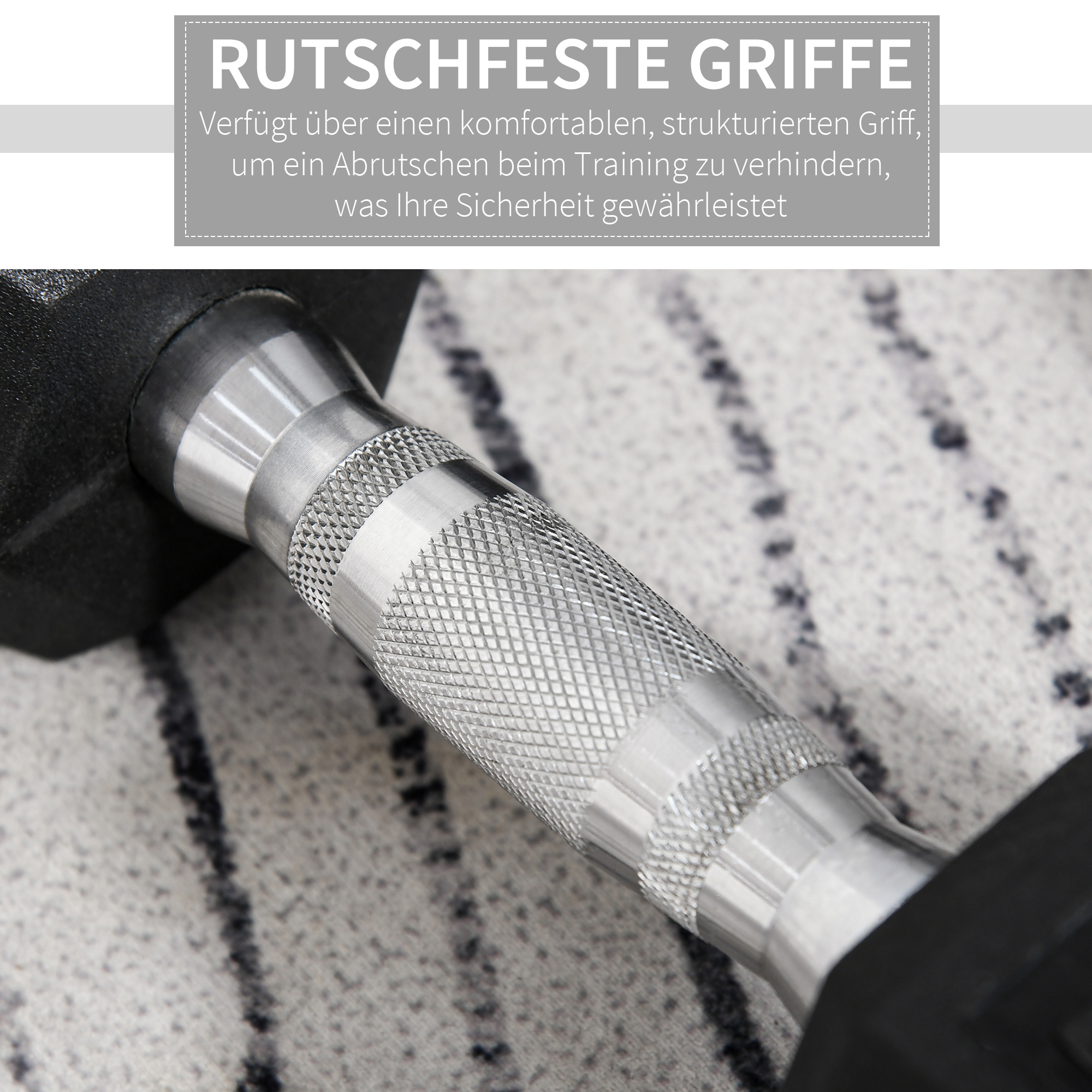 Hexagon Hanteln, 2er Set Hanteln mit gerändeltem Griff, Kurzhantelset aus Gusseisen, 2 x 5 kg, Kurzhanteln für Männer Frauen, Zuhause, Fitnessstudio, Krafttraining