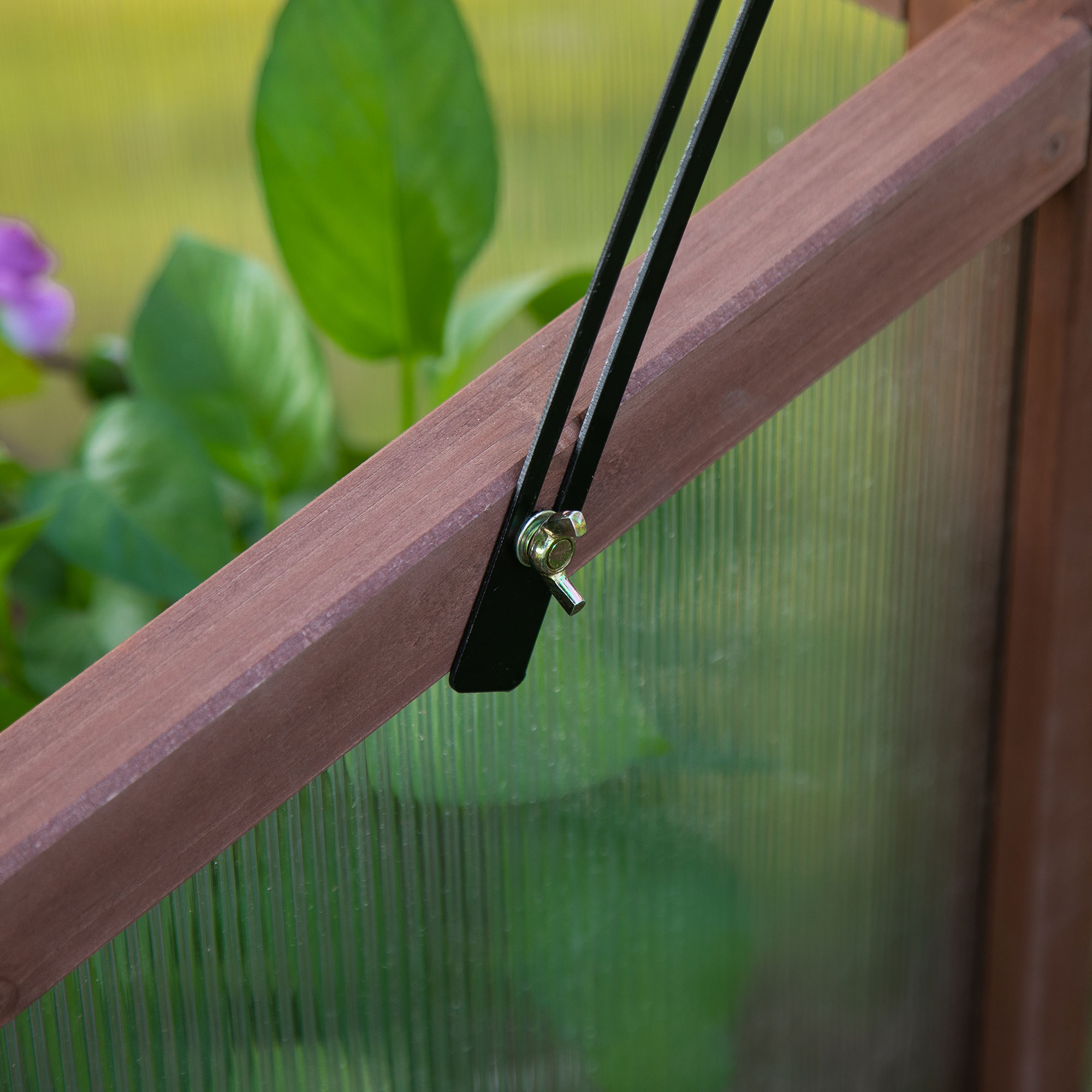 Hochbeet aus Holz Frühbeet 90 x 50 x 93 cm Gewächstisch mit Abdeckung wetterfes Kräuterbeet Pflanzkasten für Garten, Balkon und Terrasse Braun