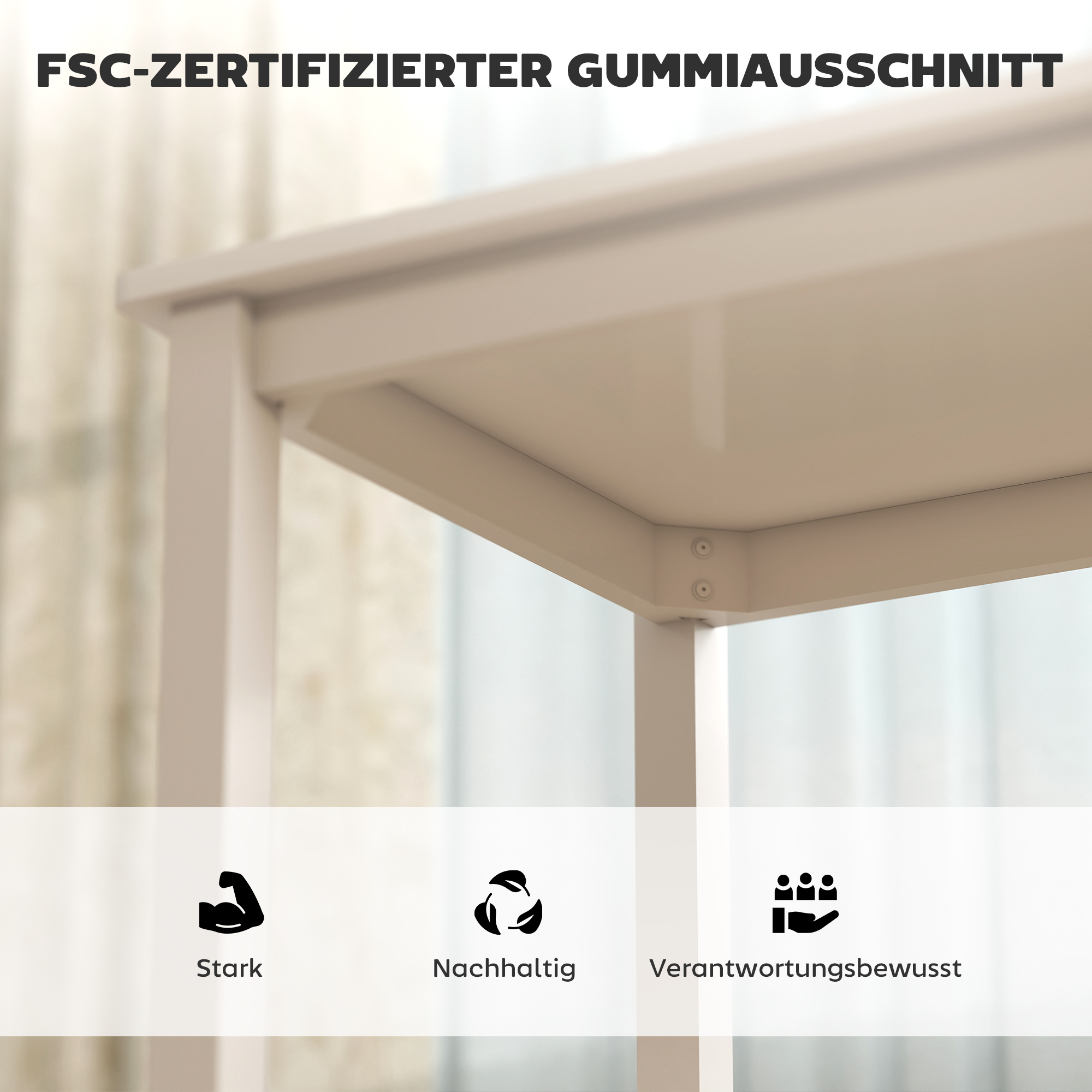 3-teiliges Esstisch-Set mit 2 Stühlen, Küchentisch für kompakte Räume, gepolsterte Stühle, platzsparend, MDF, Weiß