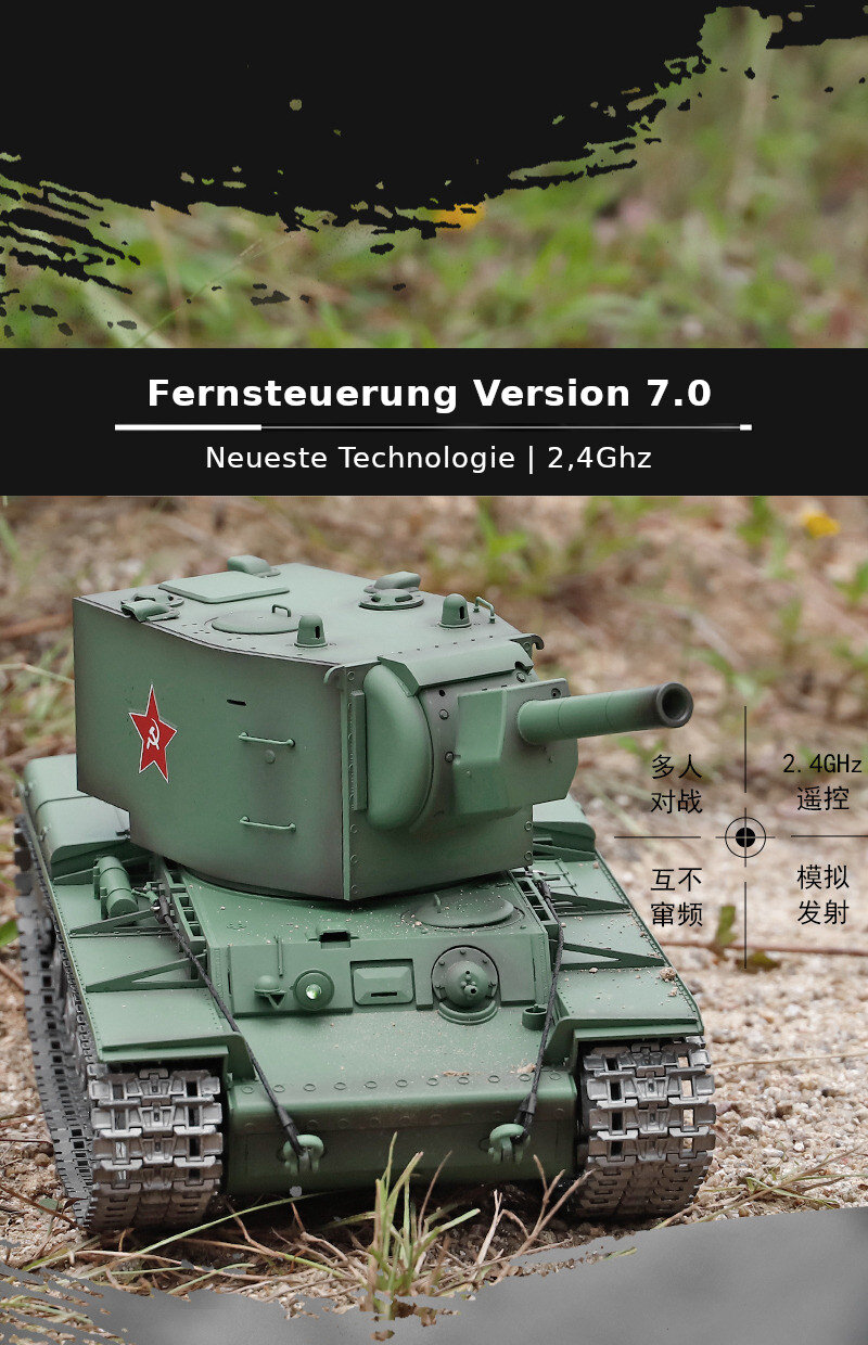 RC Panzer "KV-2" - Metallgetriebe & Metallketten