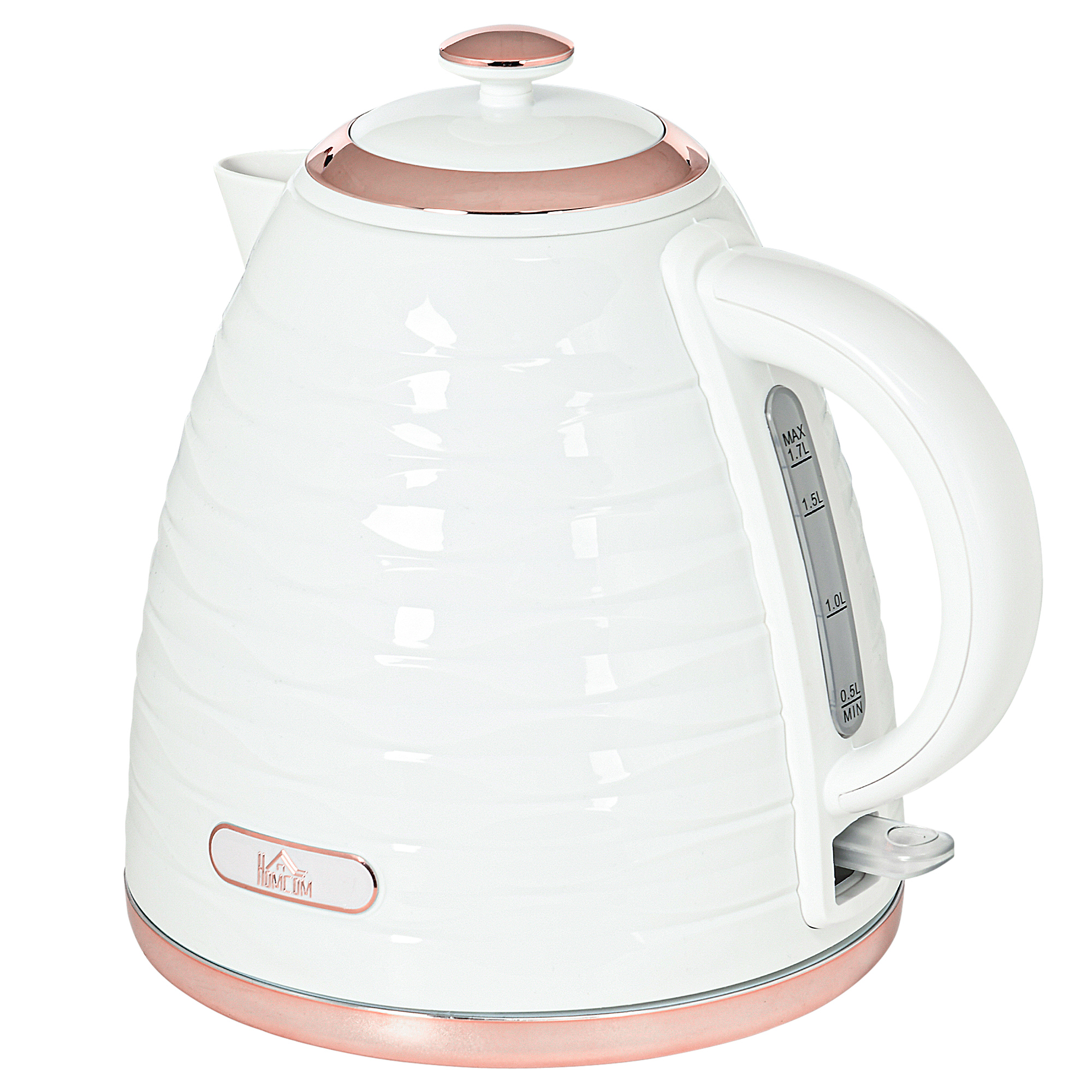 Wasserkocher, 1,7L, 2,2kW, Schnellkochfunktion mit Abnehmbarem Waschbarem Anti-Kalk-Filter