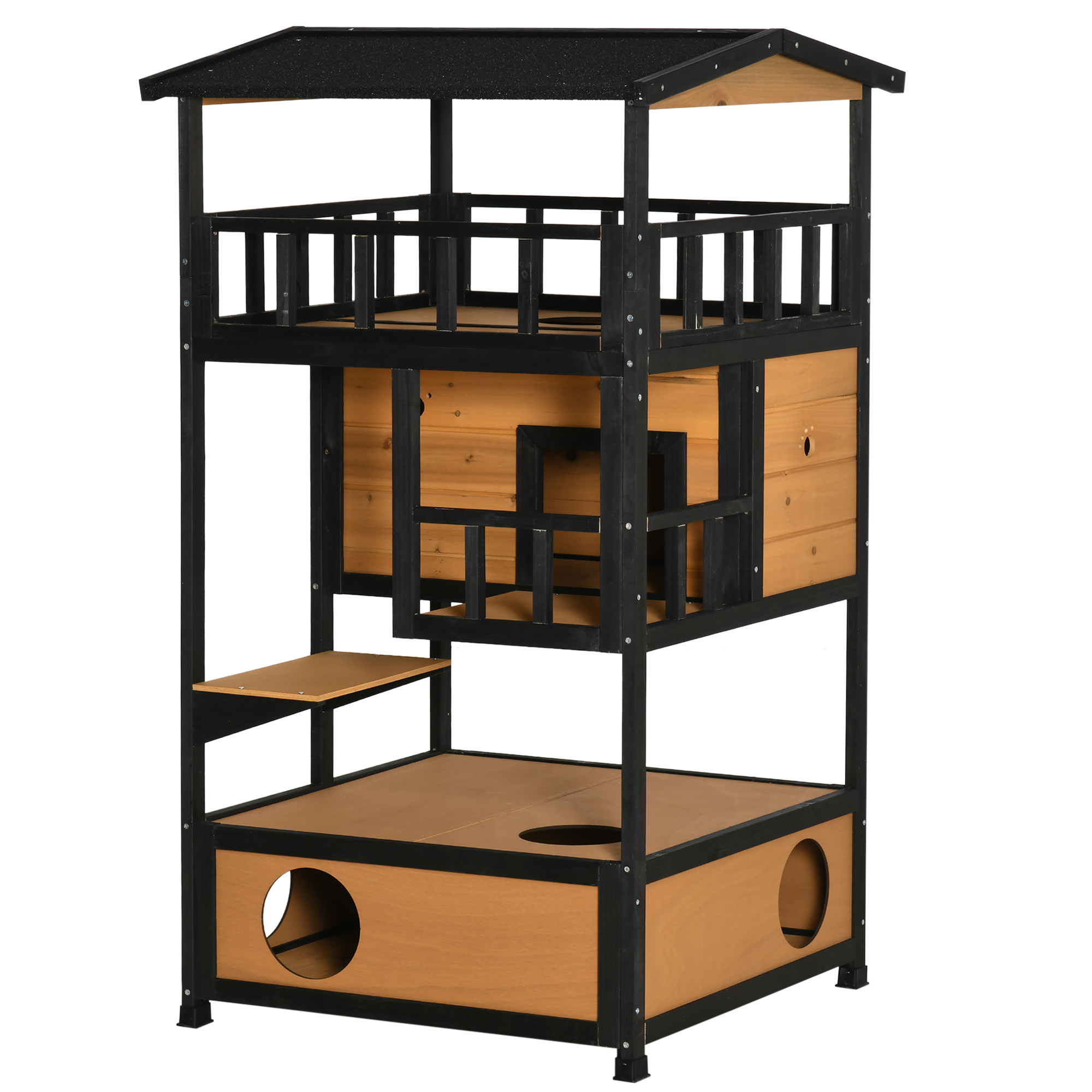 Katzenhaus Katzenhütte Outdoor Katzenhaus, wetterbeständig, 75,5 cm x 75 cm x 137 cm, Gelb Katzenhaus Katzenhütte Outdoor Katzenhaus, wetterbeständig, 75,5 cm x 75 cm x 137 cm, Gelb