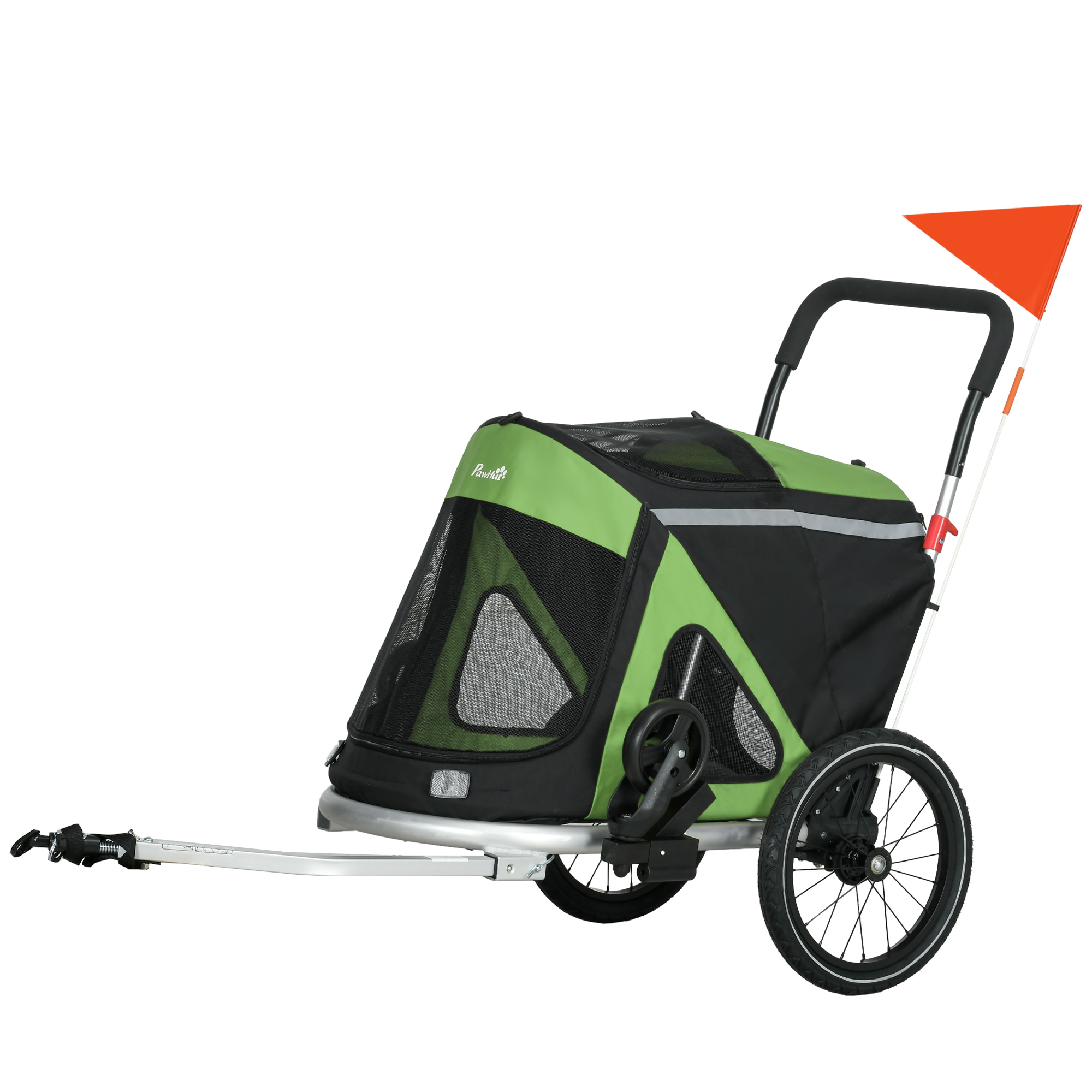 2-in-1 Hundebuggy Hundejogger Fahrradanhänger bis 20kg 2 Reflektoren 1 Sicherheitsleine 150 x 68 x 95 cm Grün 2-in-1 Hundebuggy Hundejogger Fahrradanhänger bis 20kg 2 Reflektoren 1 Sicherheitsleine 150 x 68 x 95 cm Grün