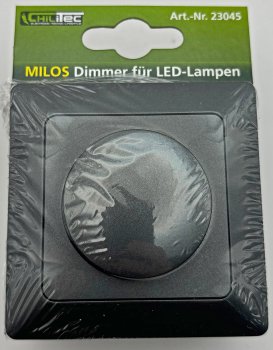 MILOS Dimmer für LED Lampen, Anthrazit / 250V~/ 3-60W, inkl. Rahmen, UP