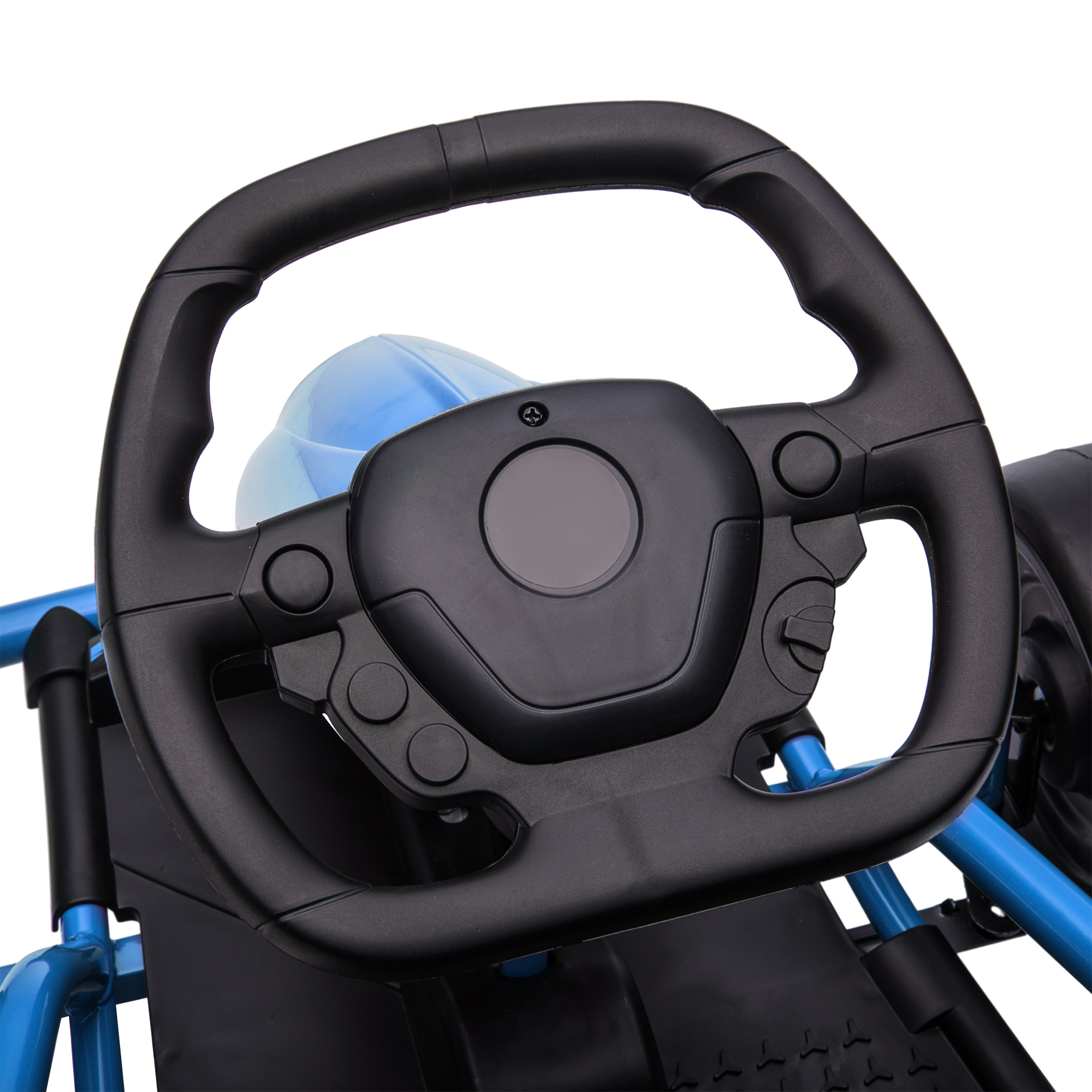 Elektro-Gokart für Kinder, Drift-Funktion, Hupe, Musik, Sicherheitsgurt, Soft-Start, Blau/Schwarz