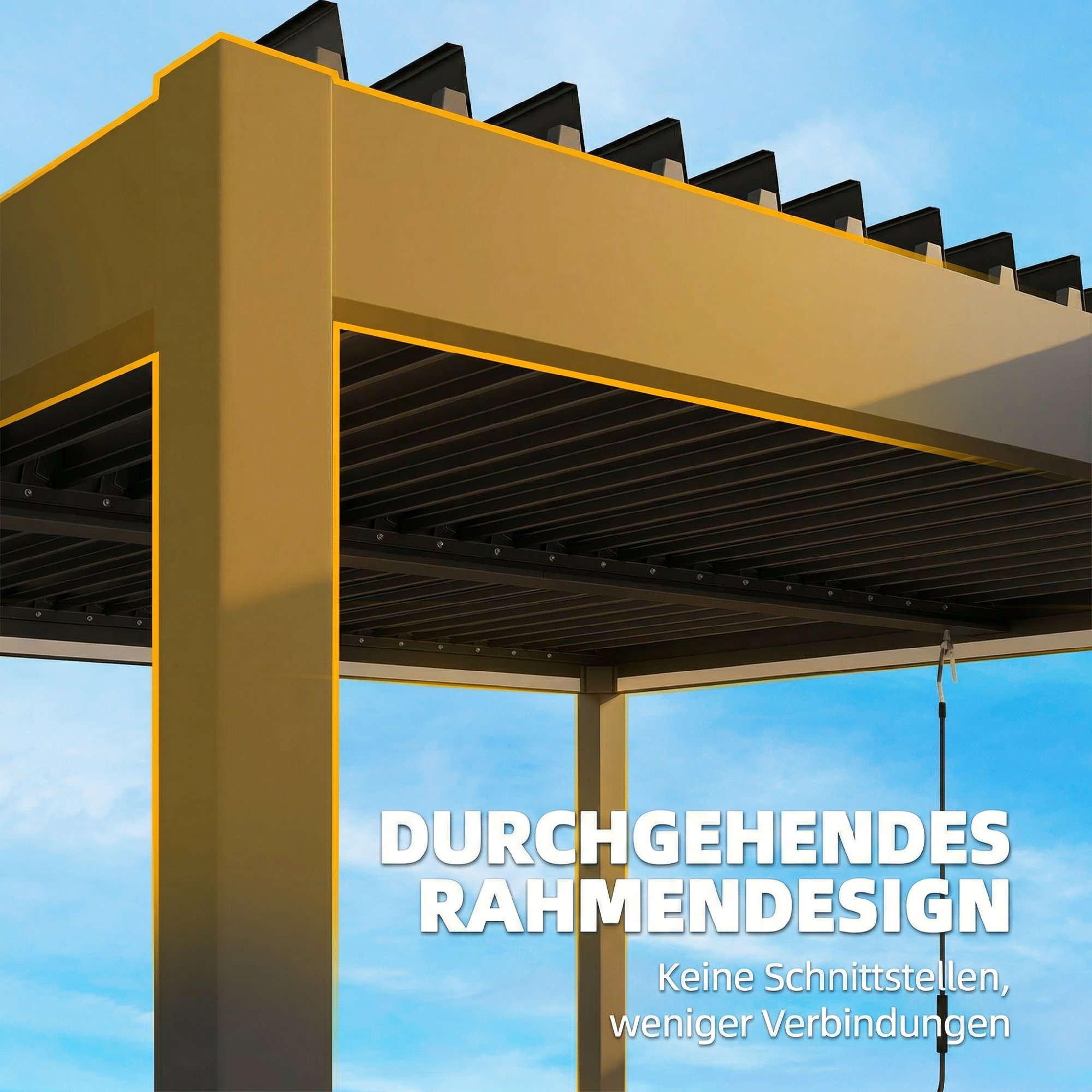 Pergola 3x3 m Aluminium Terrassenüberdachung mit LED-Beleuchtung Fernbedienung verstellbar Lamellendach