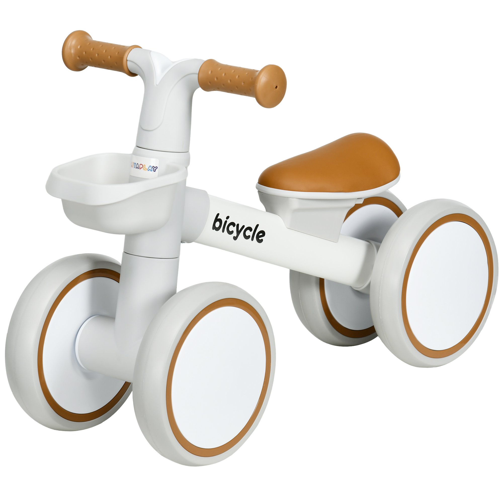 Laufrad, verstellbarer Sitz, Flüsterräder, für 1-3 Jahre, bis 20 kg, Braun/Weiß Laufrad, verstellbarer Sitz, Flüsterräder, für 1-3 Jahre, bis 20 kg, Braun/Weiß