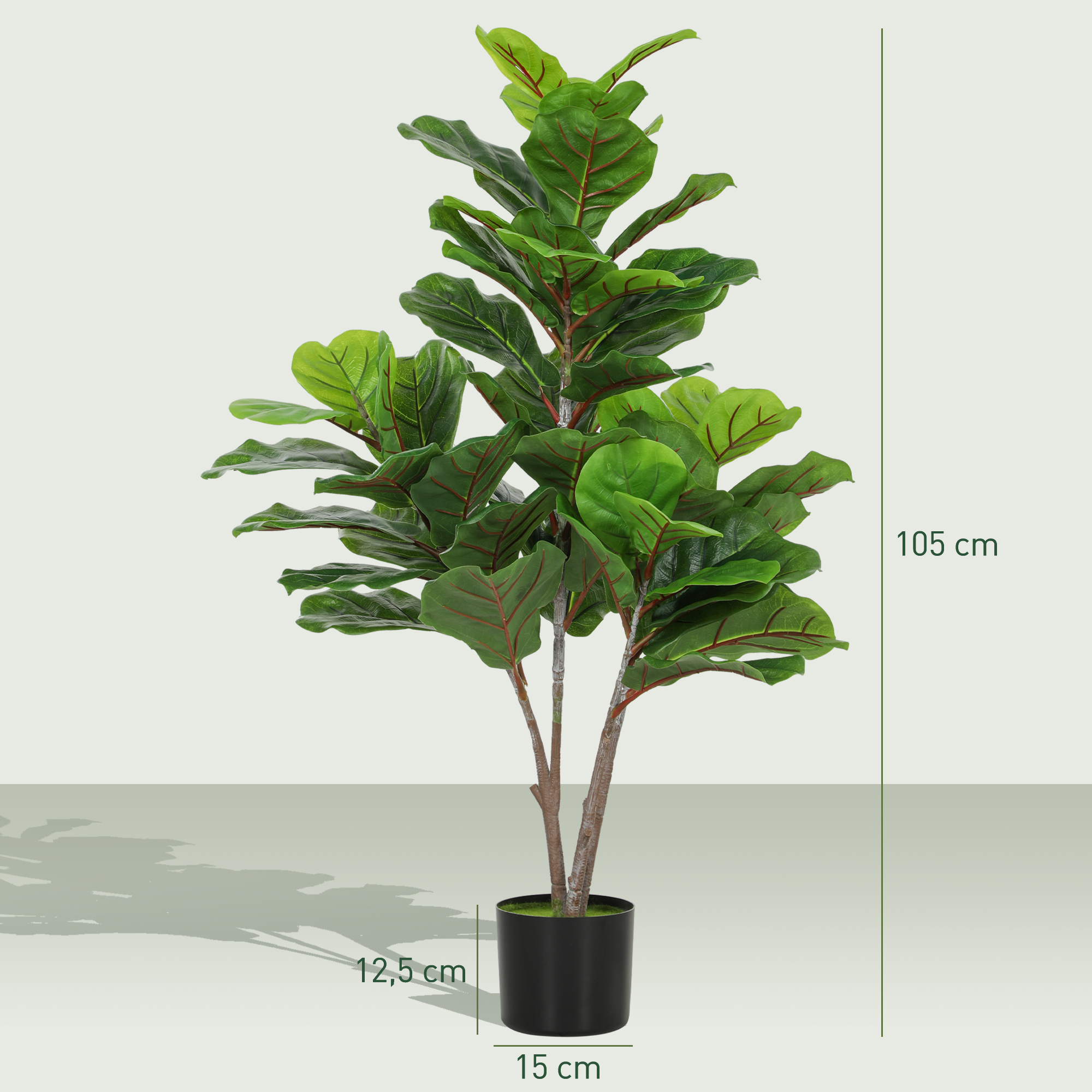 Künstliche Geigen-Feigenbaum 110cm Kunstpflanze, Plastik Künstliche Pflanzen im Topf, Dekoration Geschenk