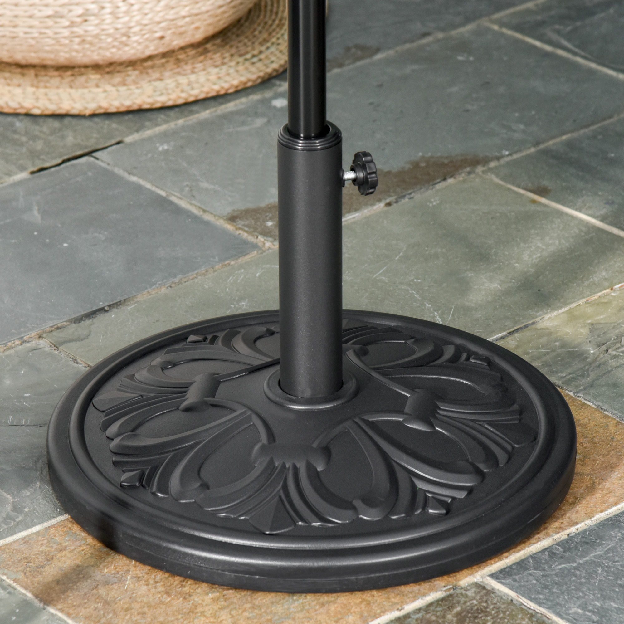 Sonnenschirmständer 13 kg Schirmständer Schirmstangen mit 35 mm/38 mm/48 mm Durchmesser Schirmhalter für Garten, Balkon, Antik Schwarz