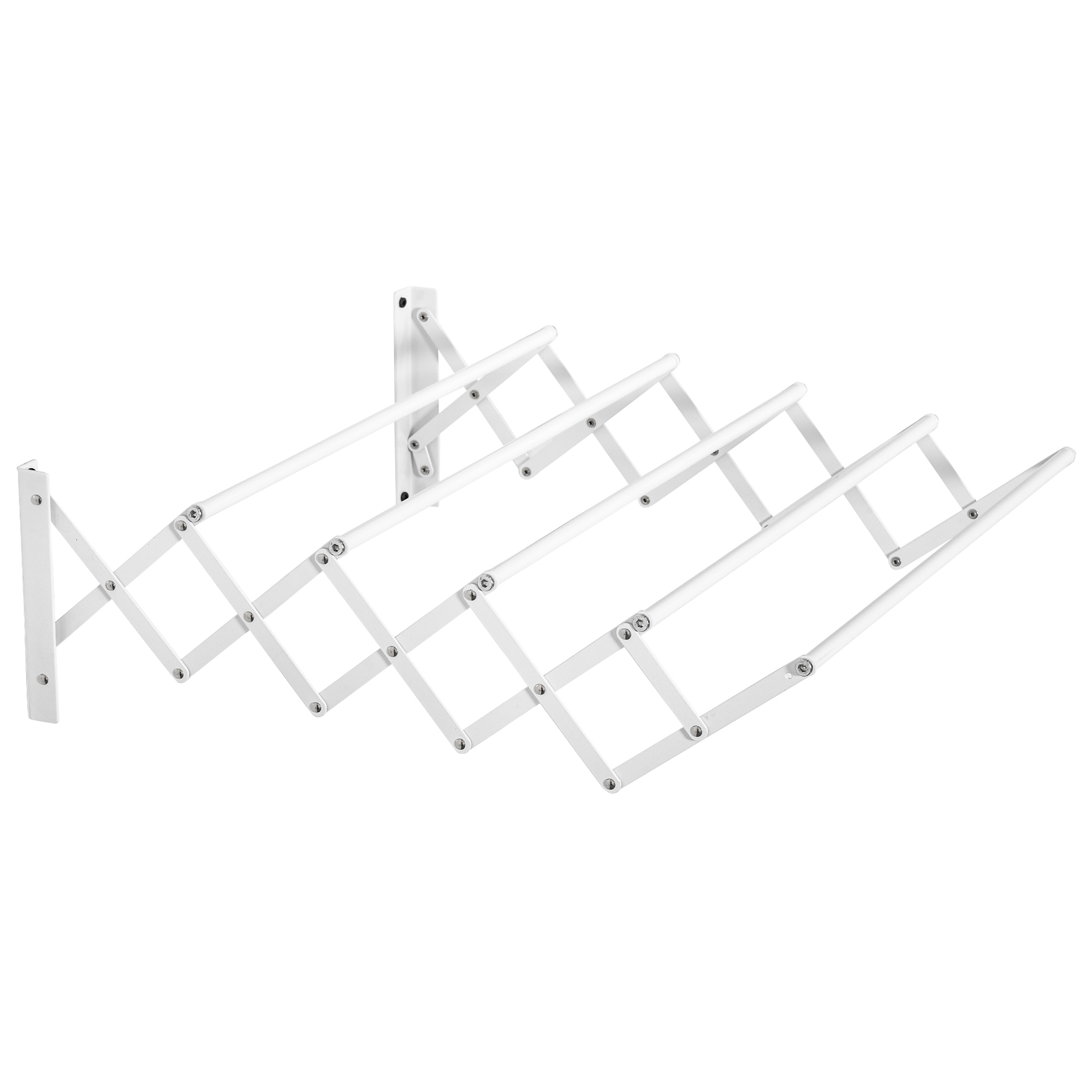 Wäscheständer für Wandmontage ausziehbar klappbar platzsparender Wäschetrockner, Wandwäschetrockner für Innen und Außen, Weiß, 63,5 x 60 x 20 cm Wäscheständer für Wandmontage ausziehbar klappbar platzsparender Wäschetrockner, Wandwäschetrockner für Innen und Außen, Weiß, 63,5 x 60 x 20 cm