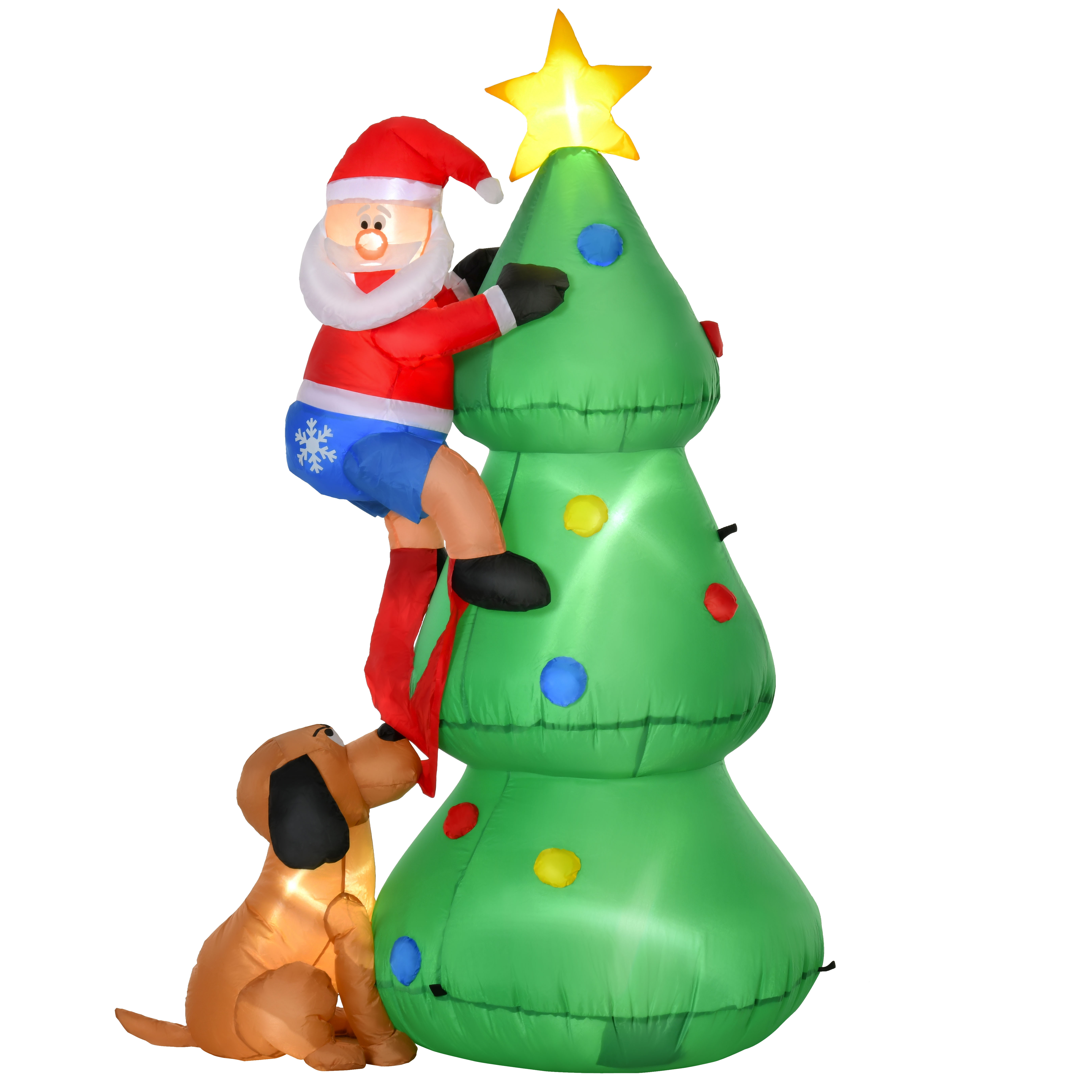 Aufblasbarer Weihnachtsbaum, Weihnachtsdekoration, 1,8 m, inkl, Gebläse, 123 cm x 85 cm x 180 cm, Grün + Rot Aufblasbarer Weihnachtsbaum, Weihnachtsdekoration, 1,8 m, inkl, Gebläse, 123 cm x 85 cm x 180 cm, Grün + Rot